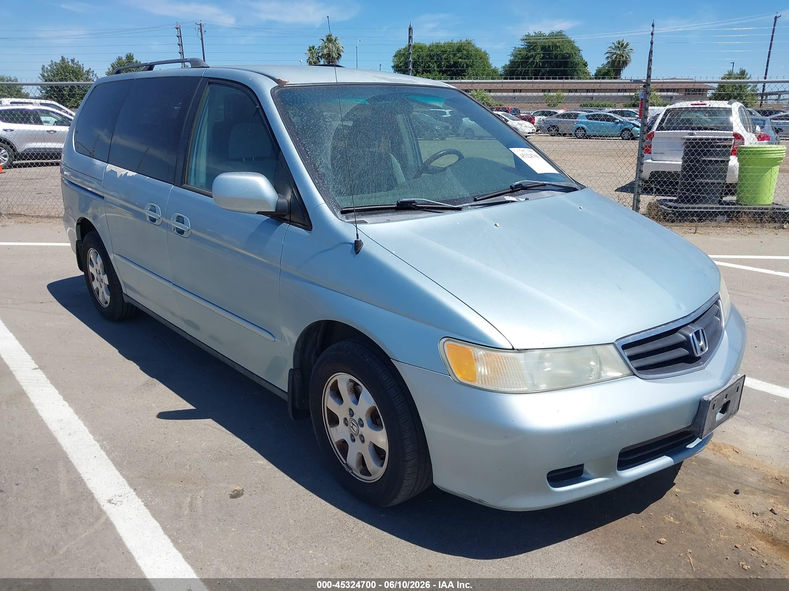 2004 Honda Odyssey Ex Light Blue vin: 5FNRL18694B069676