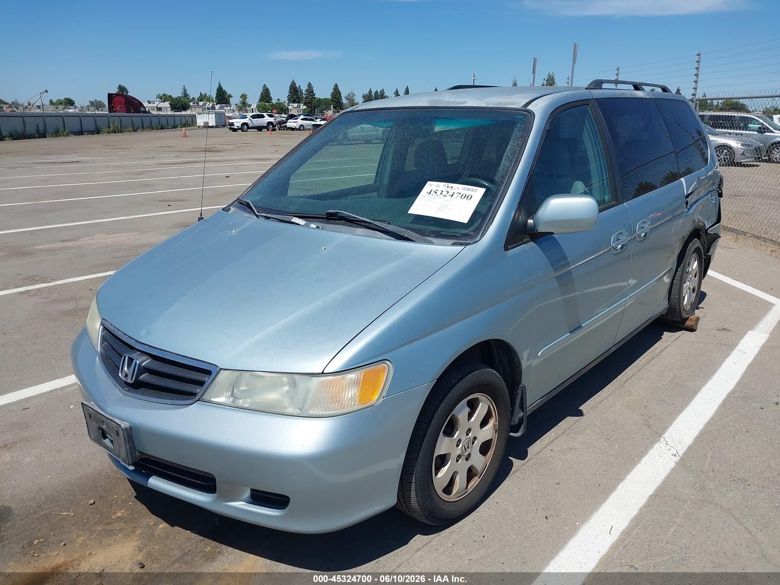 2004 Honda Odyssey Ex Light Blue vin: 5FNRL18694B069676