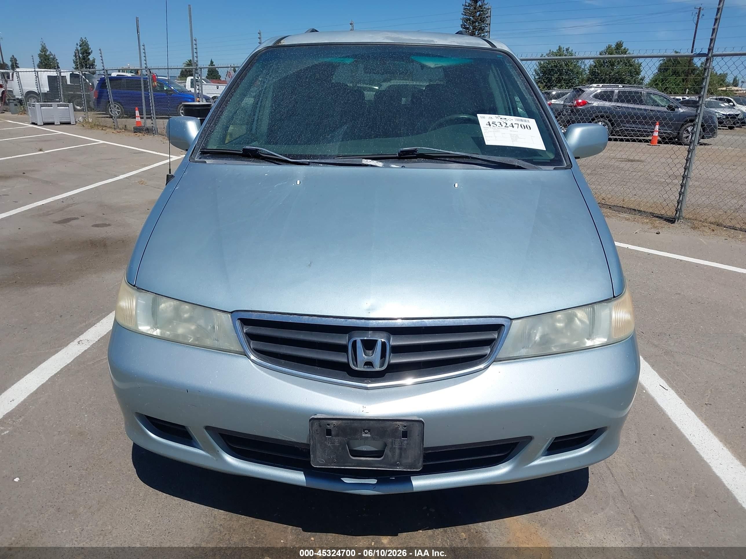 2004 Honda Odyssey Ex Light Blue vin: 5FNRL18694B069676