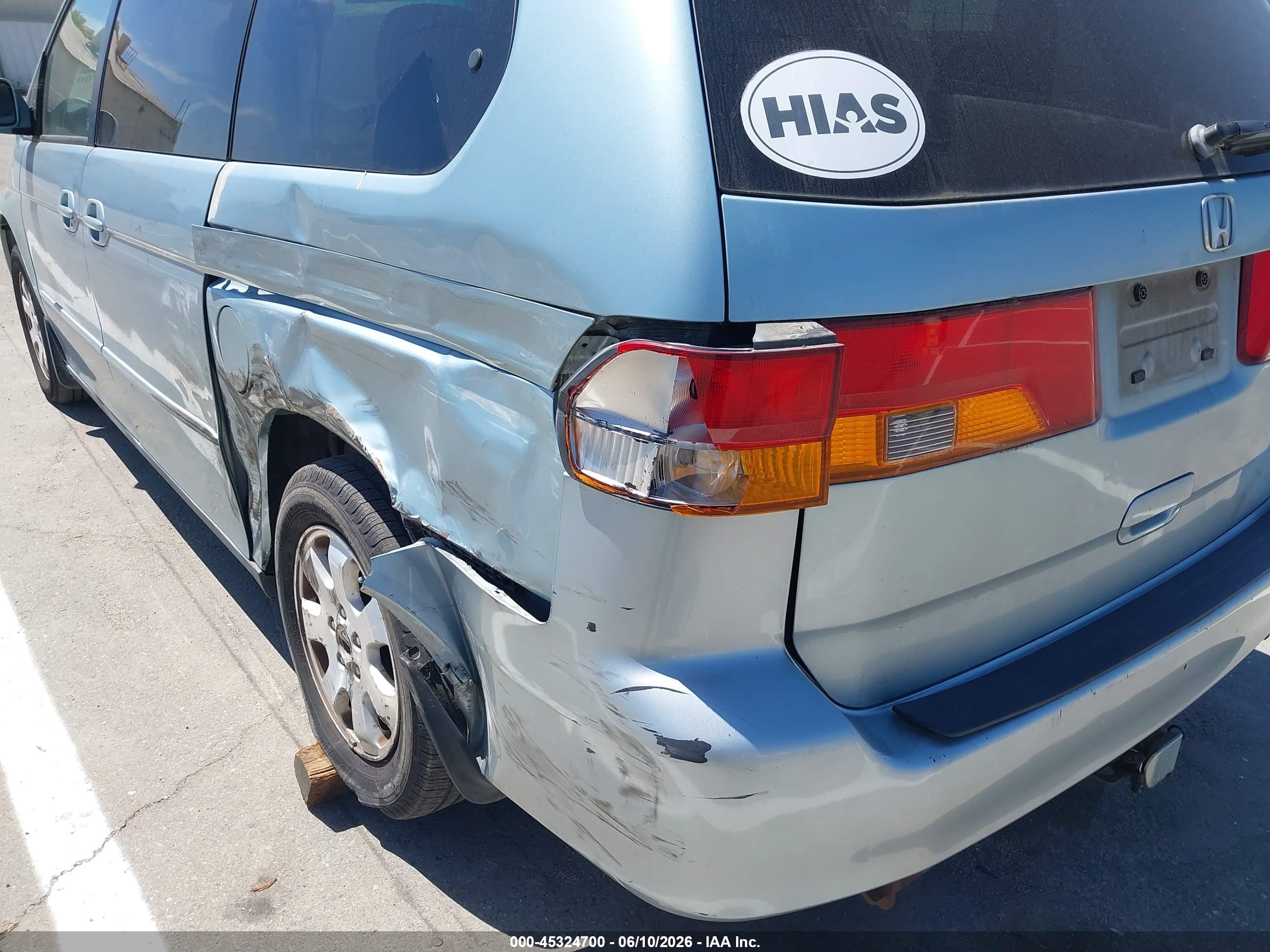 2004 Honda Odyssey Ex Light Blue vin: 5FNRL18694B069676