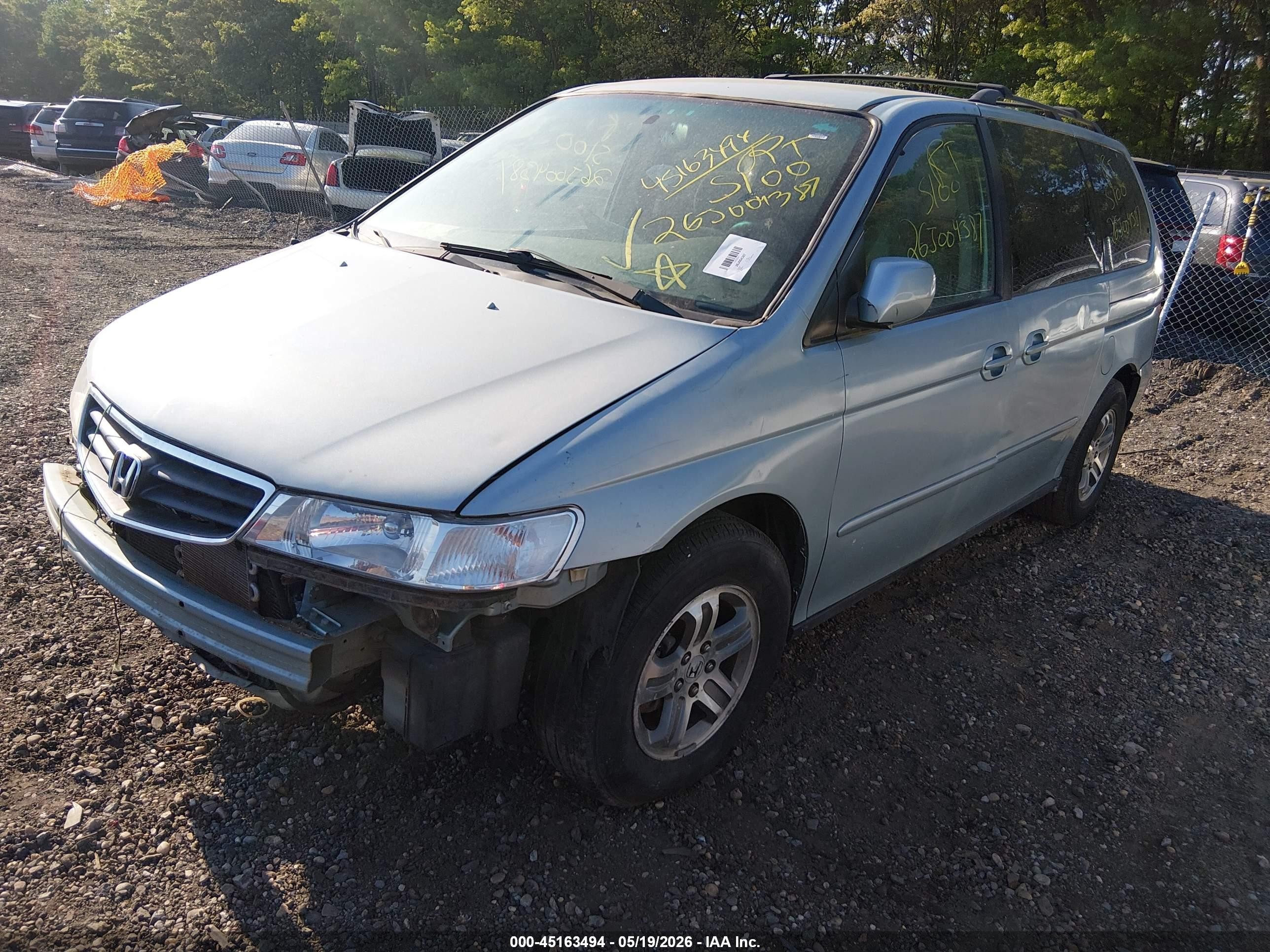 2004 Honda Odyssey Ex Blue vin: 5FNRL18694B073422