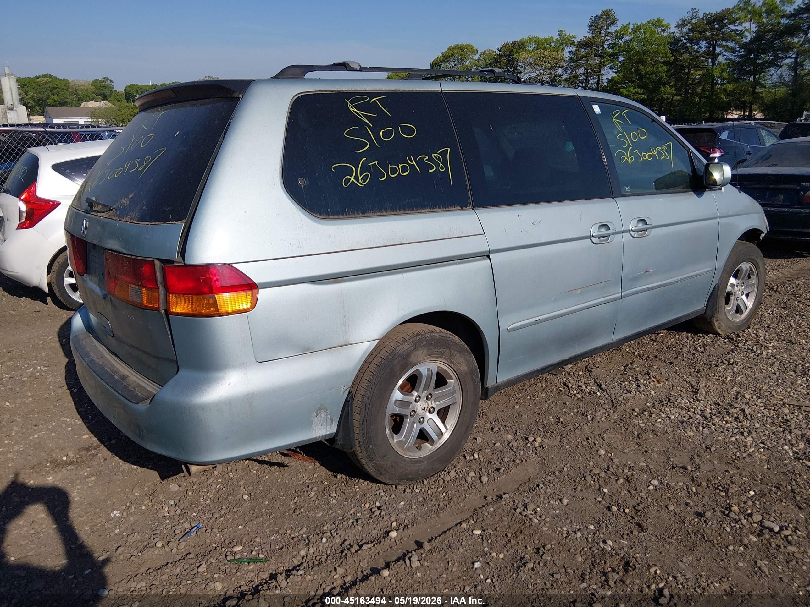 2004 Honda Odyssey Ex Blue vin: 5FNRL18694B073422
