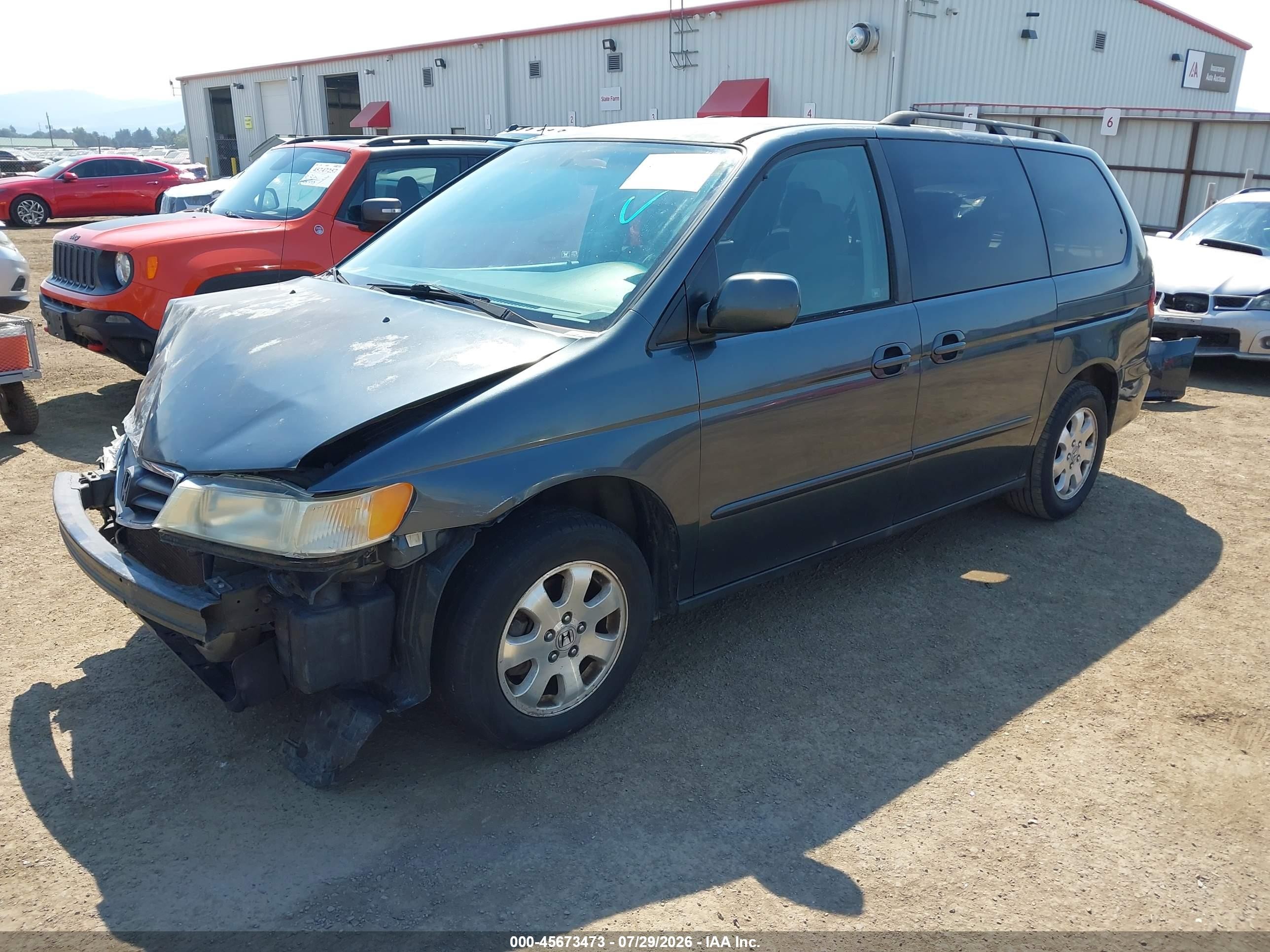 2003 Honda Odyssey Ex Gray vin: 5FNRL186X3B060824