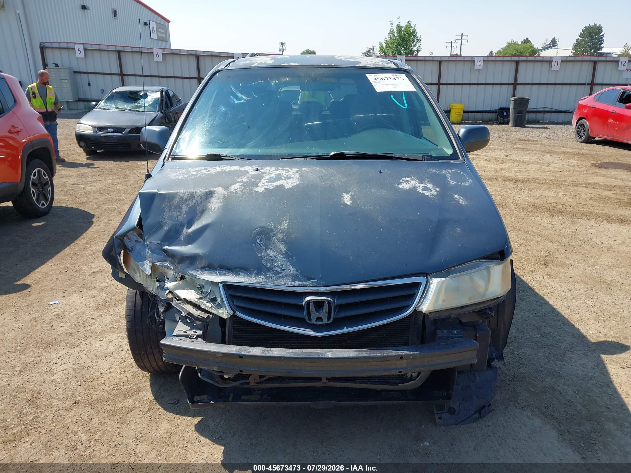 2003 Honda Odyssey Ex Gray vin: 5FNRL186X3B060824