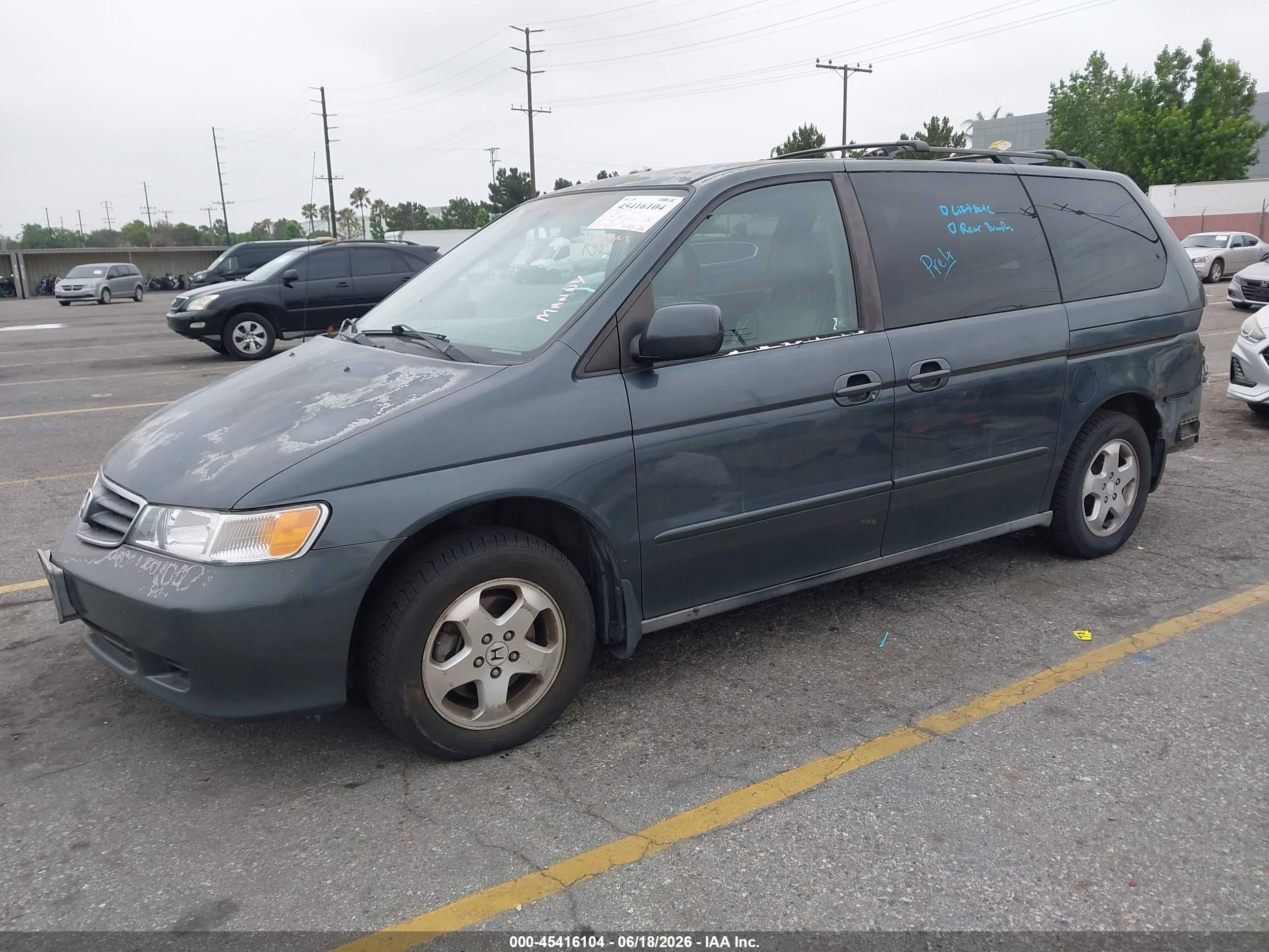 2003 Honda Odyssey Ex-l Green vin: 5FNRL18733B131709