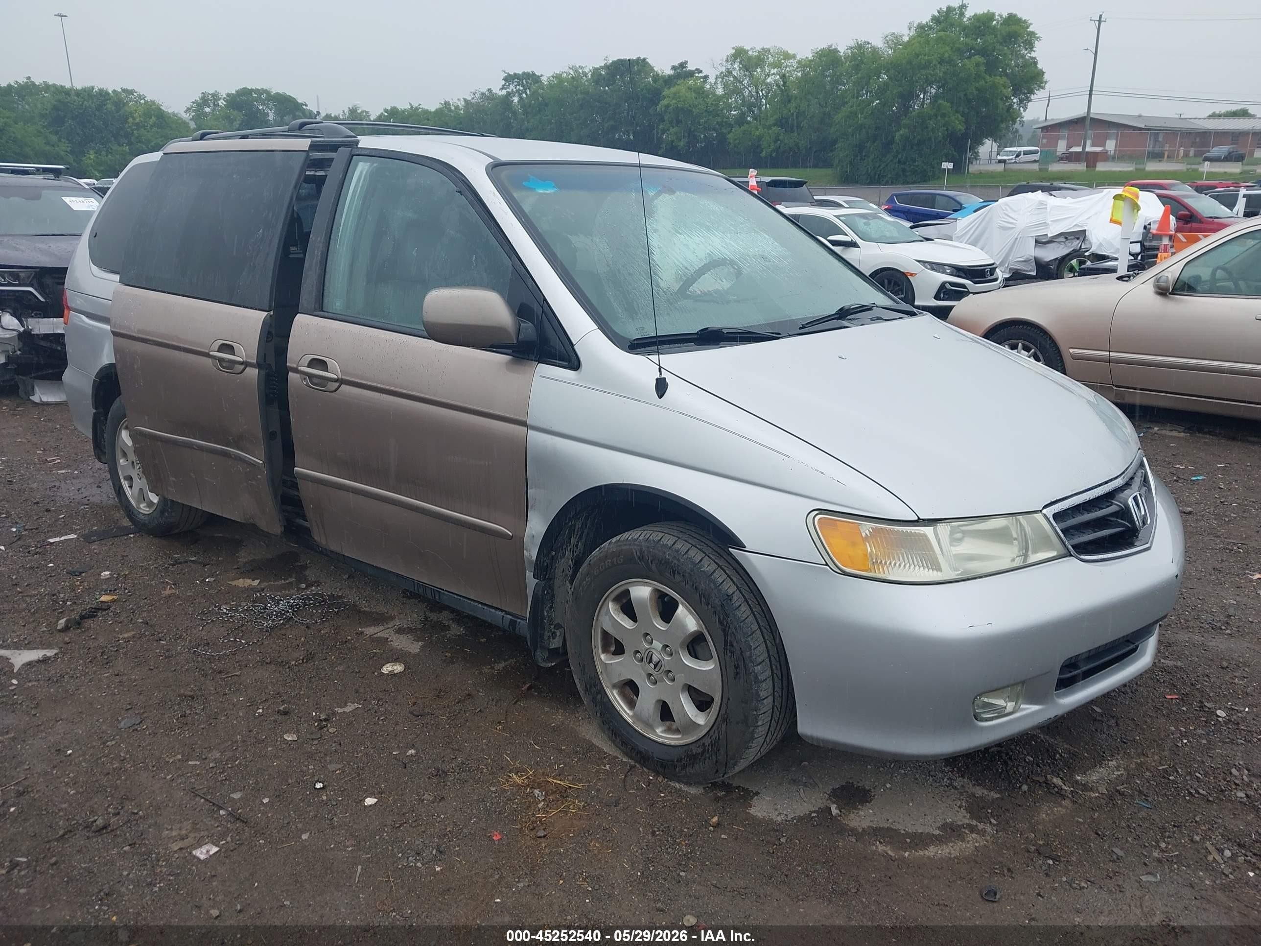 2002 Honda Odyssey Ex-l Silver vin: 5FNRL18772B050940