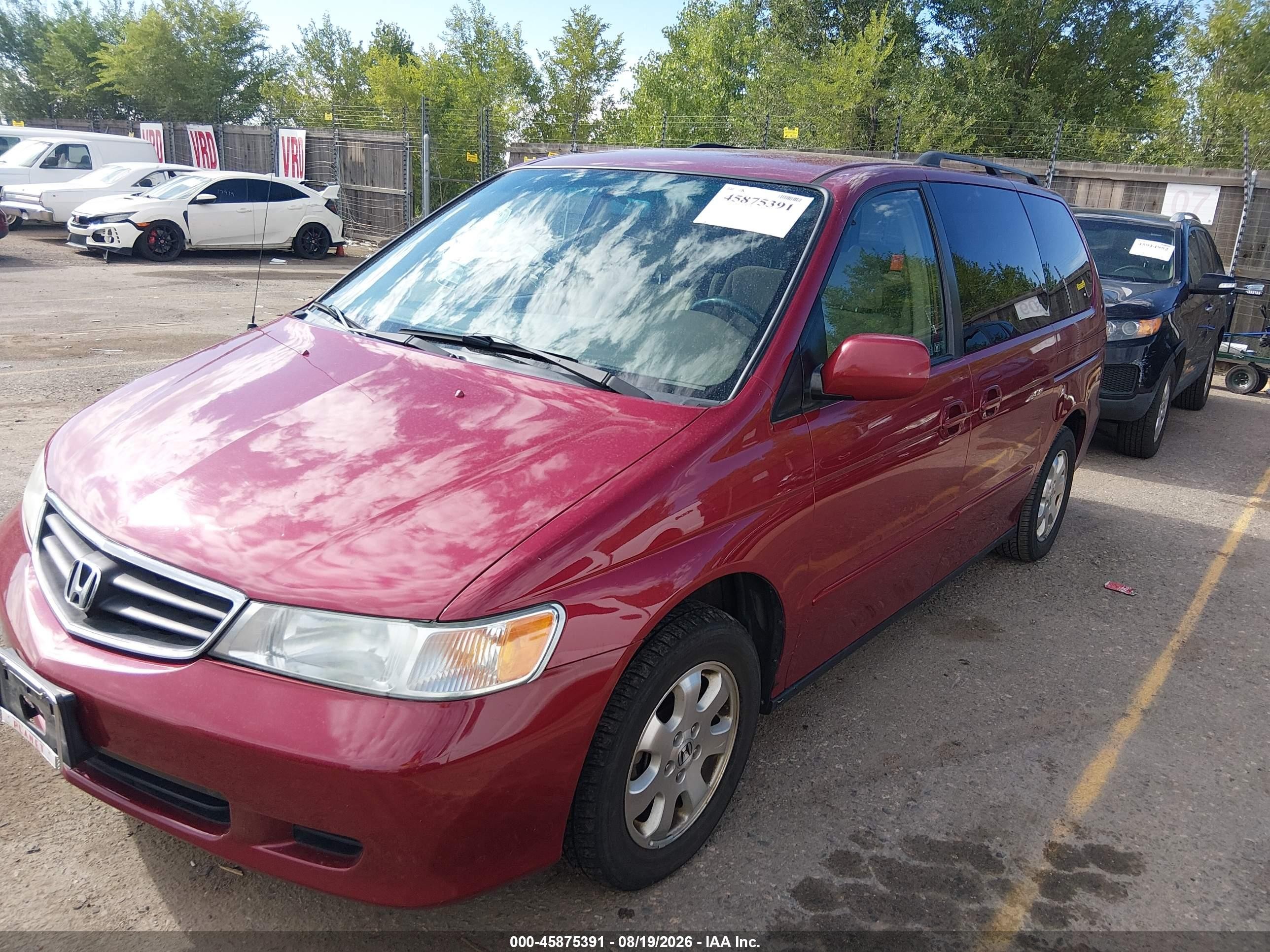 2004 Honda Odyssey Ex Red vin: 5FNRL18834B131140