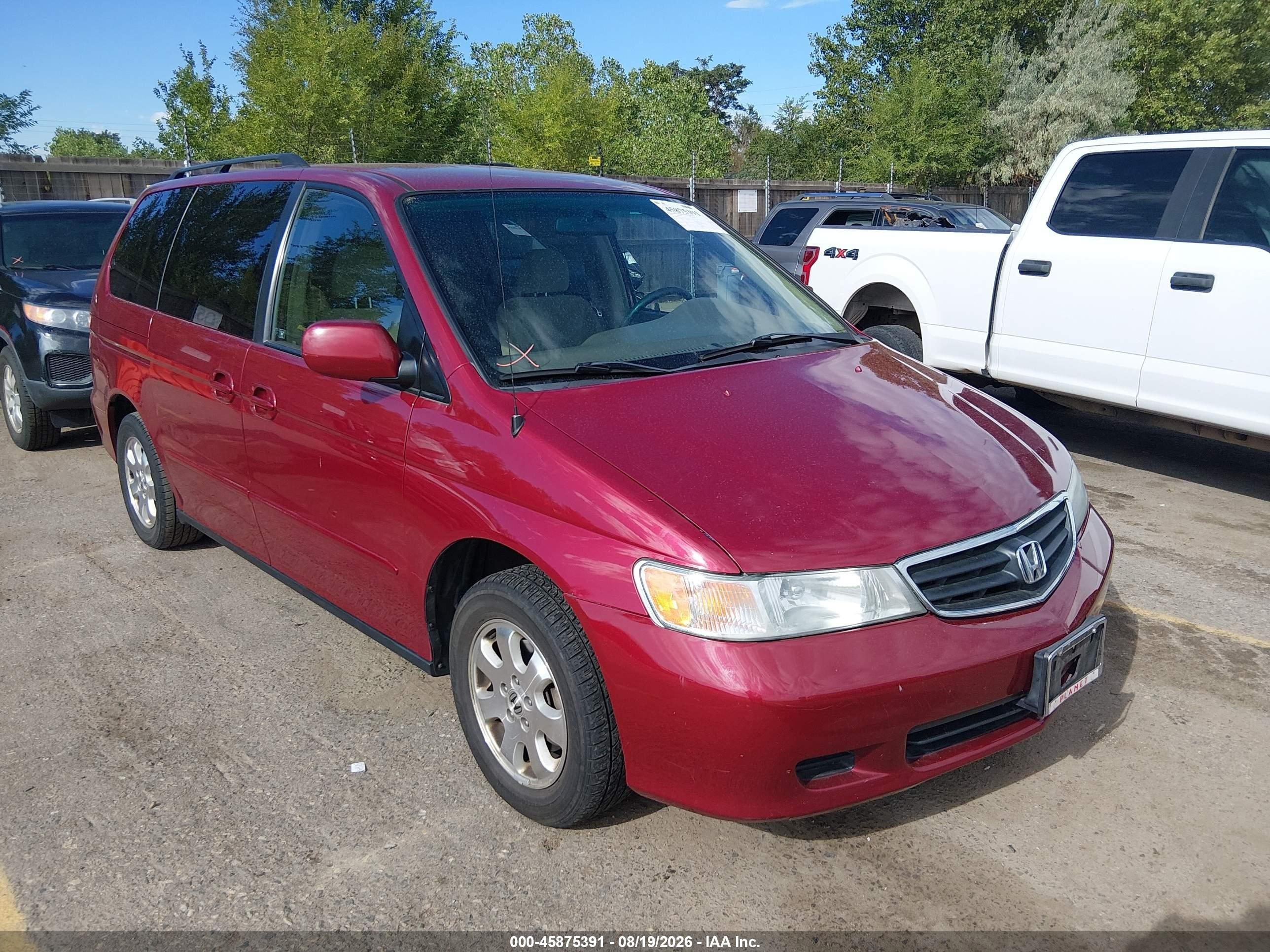 2004 Honda Odyssey Ex Red vin: 5FNRL18834B131140