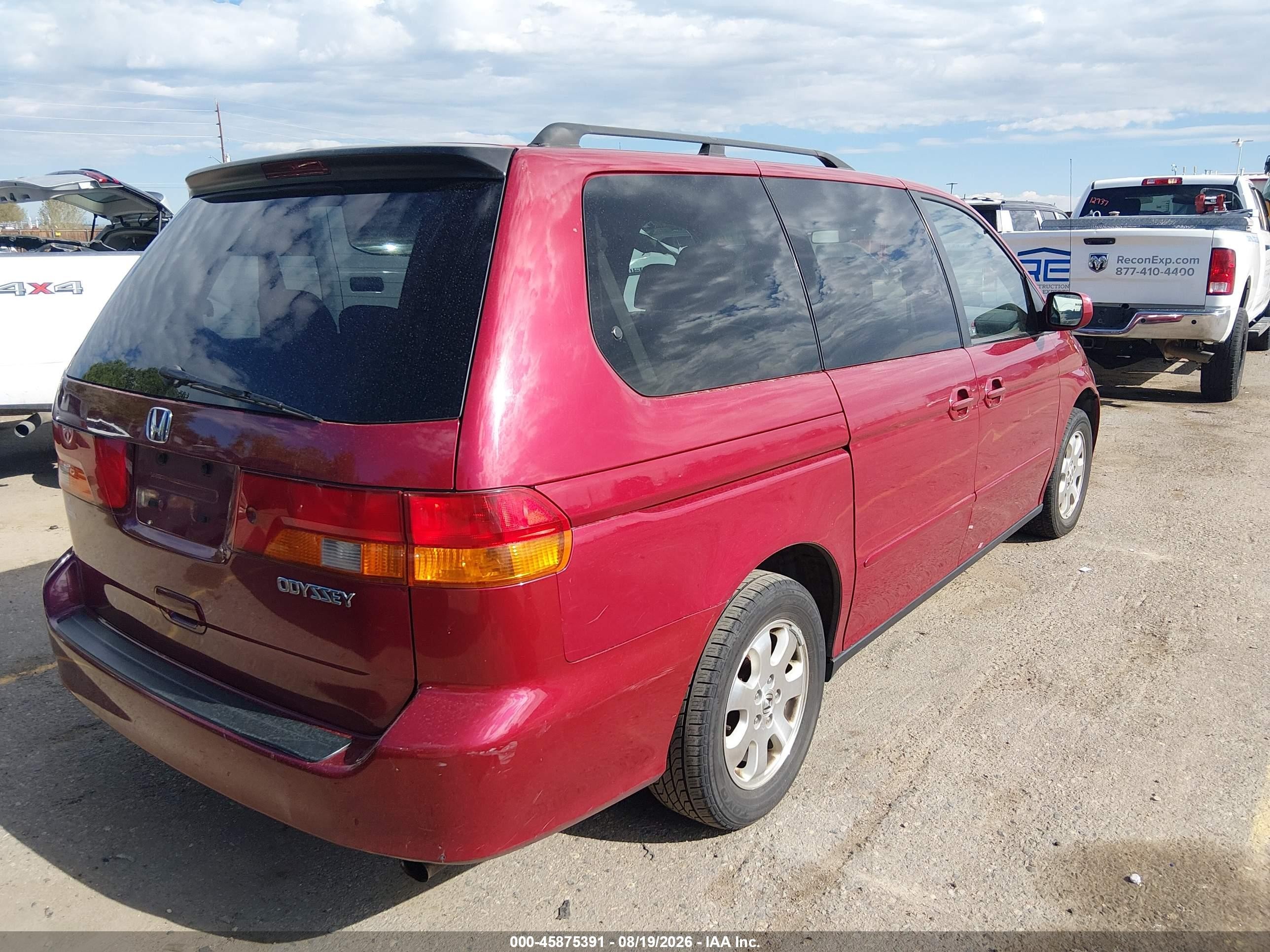 2004 Honda Odyssey Ex Red vin: 5FNRL18834B131140