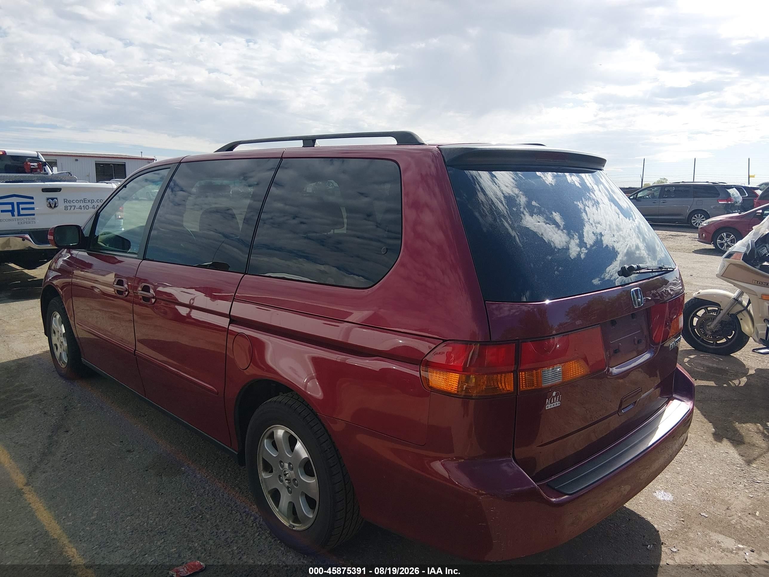 2004 Honda Odyssey Ex Red vin: 5FNRL18834B131140