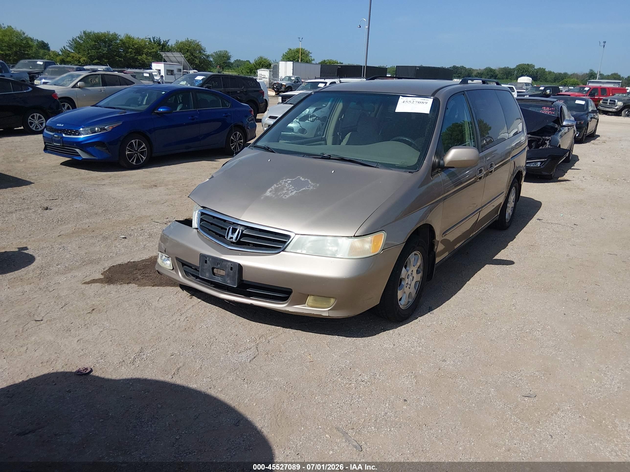 2004 Honda Odyssey Ex Желто-коричневый vin: 5FNRL18854B088484