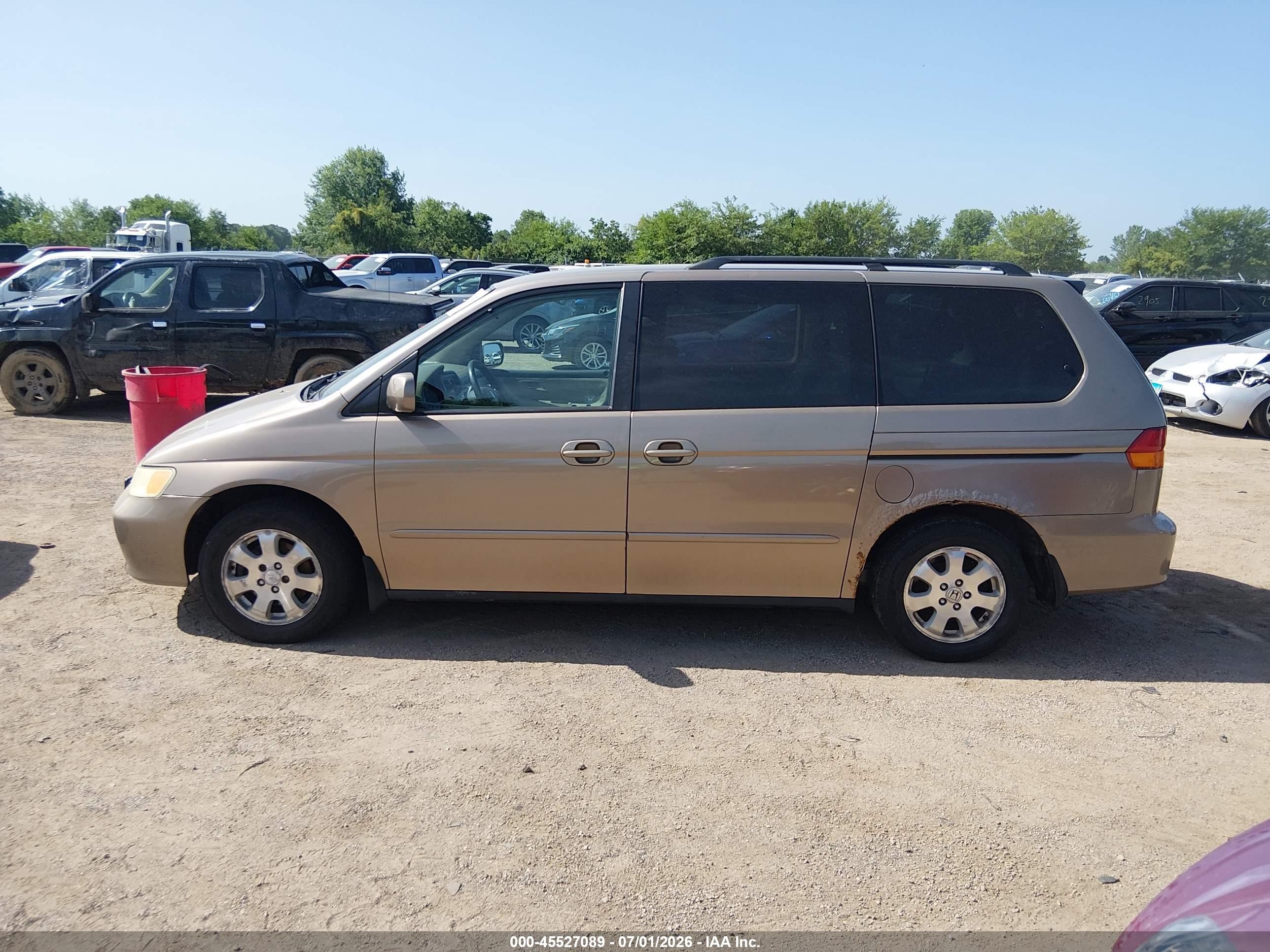 2004 Honda Odyssey Ex Желто-коричневый vin: 5FNRL18854B088484