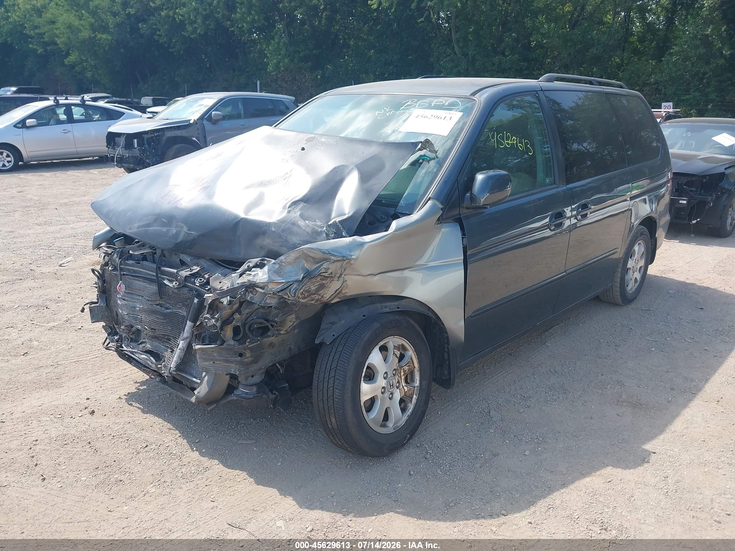 2004 Honda Odyssey Ex Gray vin: 5FNRL18884B083604