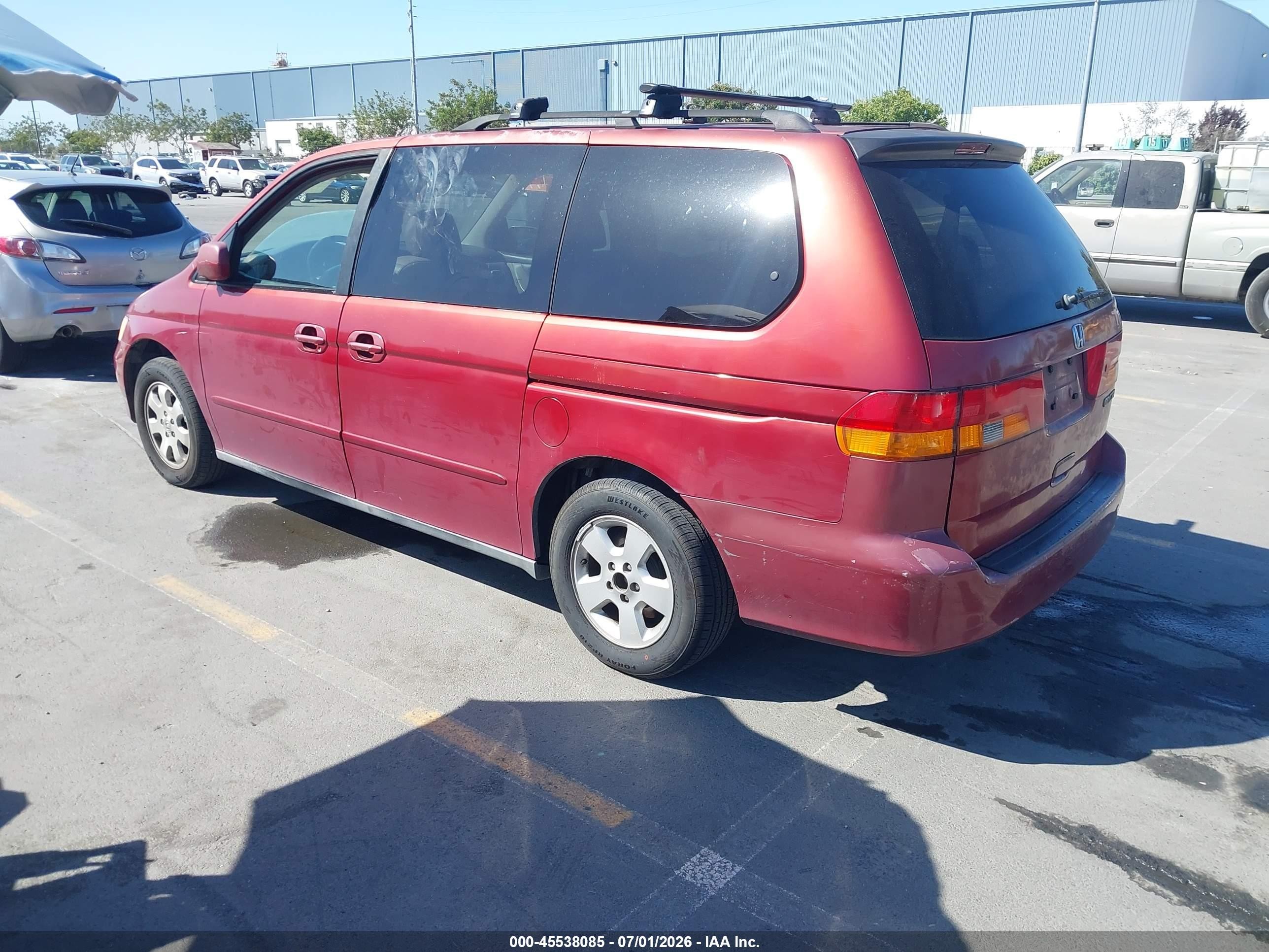 2002 Honda Odyssey Ex-l Red vin: 5FNRL18902B049985