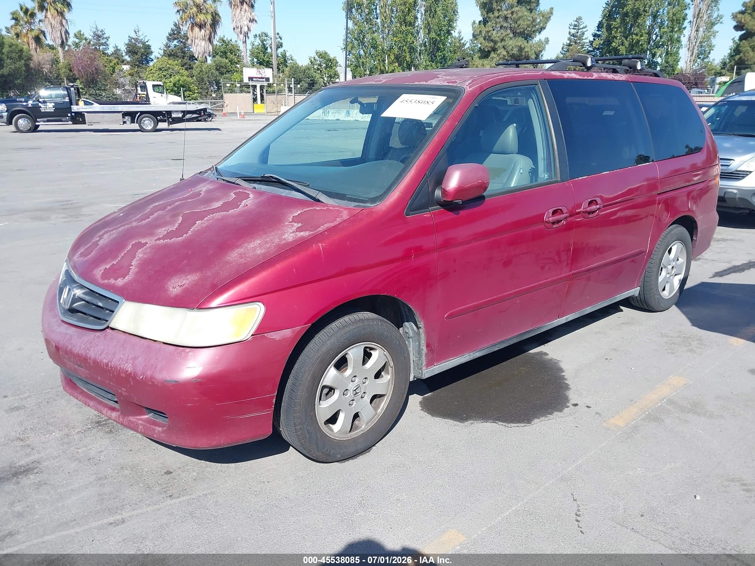 2002 Honda Odyssey Ex-l Red vin: 5FNRL18902B049985