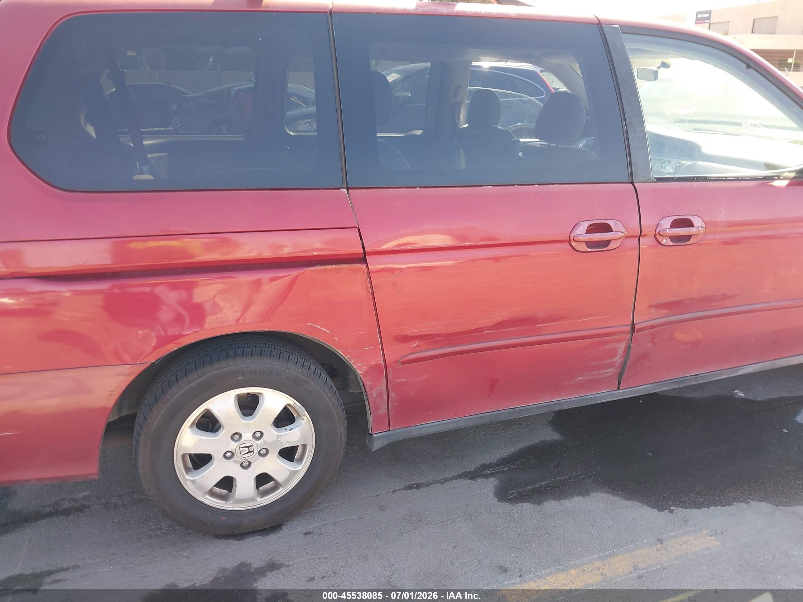 2002 Honda Odyssey Ex-l Red vin: 5FNRL18902B049985