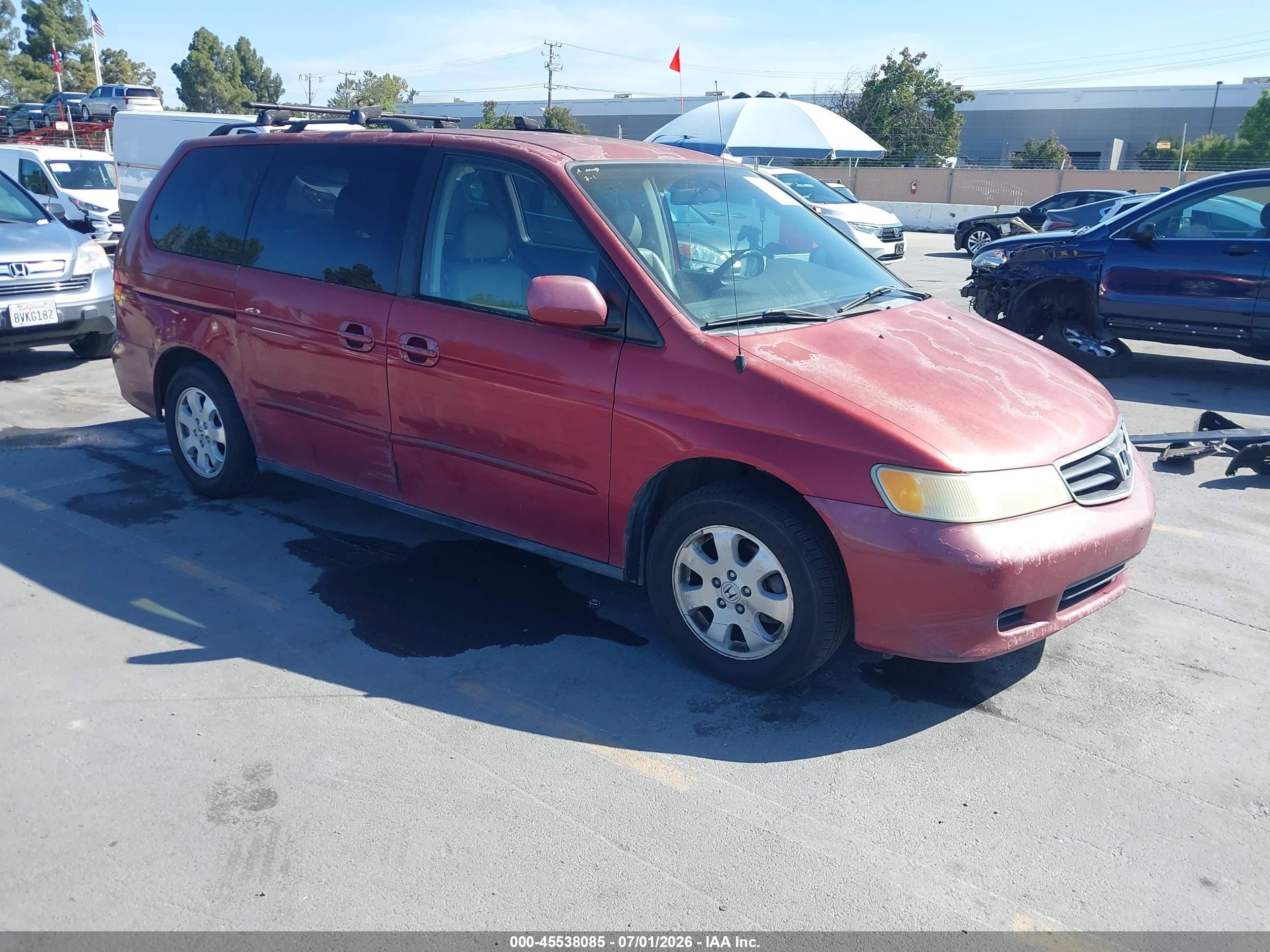 2002 Honda Odyssey Ex-l Red vin: 5FNRL18902B049985
