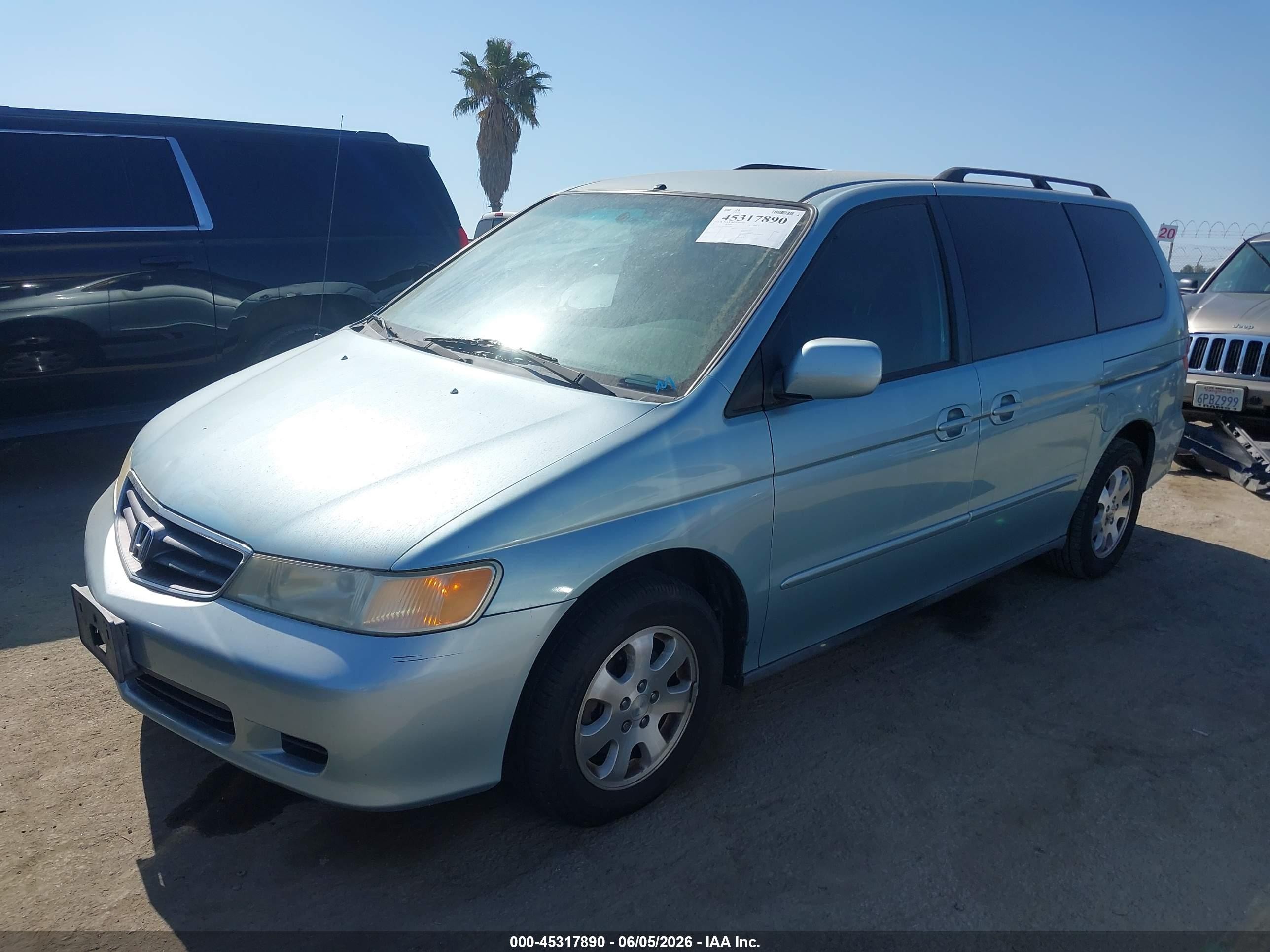 2004 Honda Odyssey Ex-l Light Blue vin: 5FNRL18914B031000