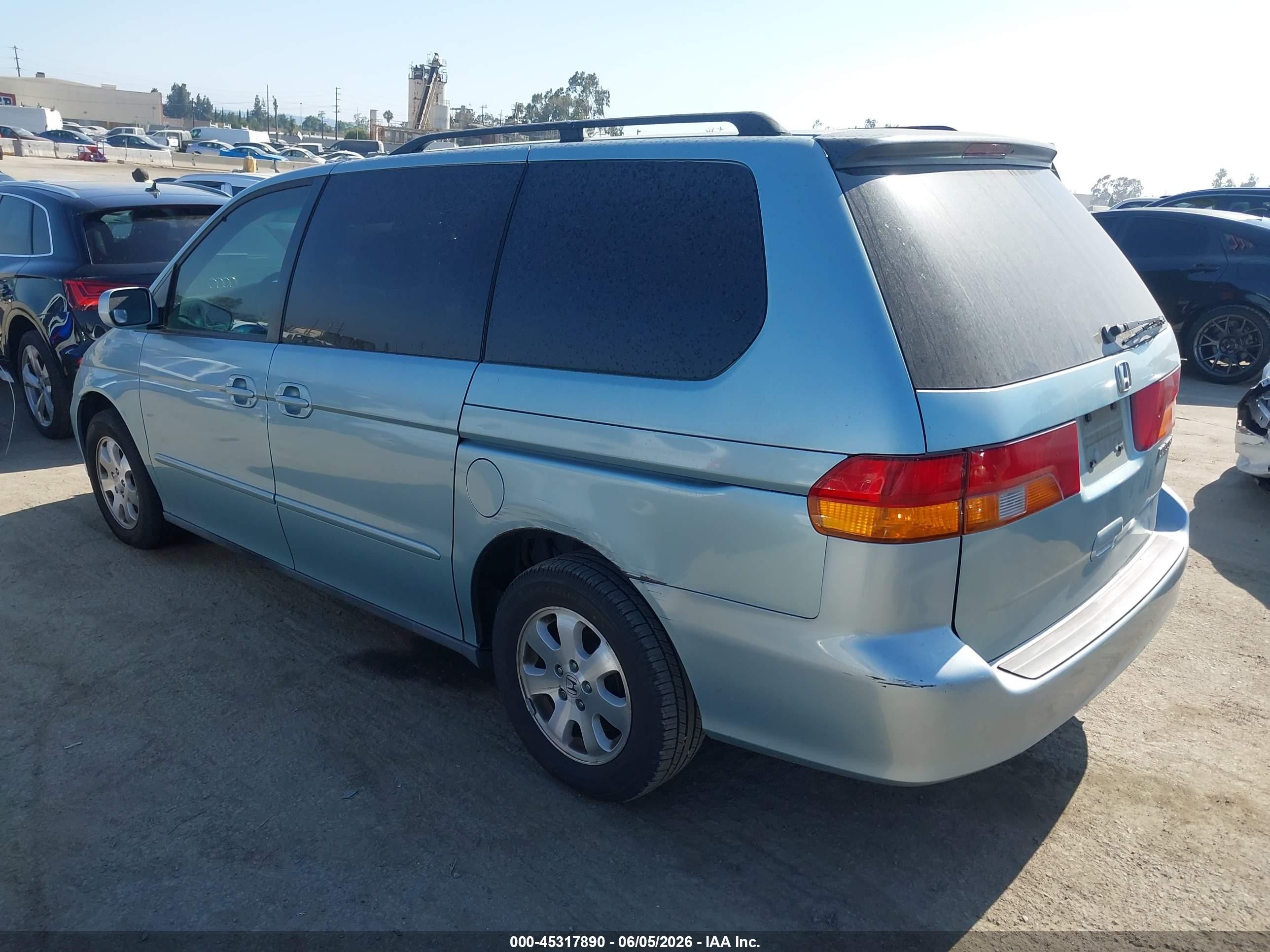 2004 Honda Odyssey Ex-l Light Blue vin: 5FNRL18914B031000