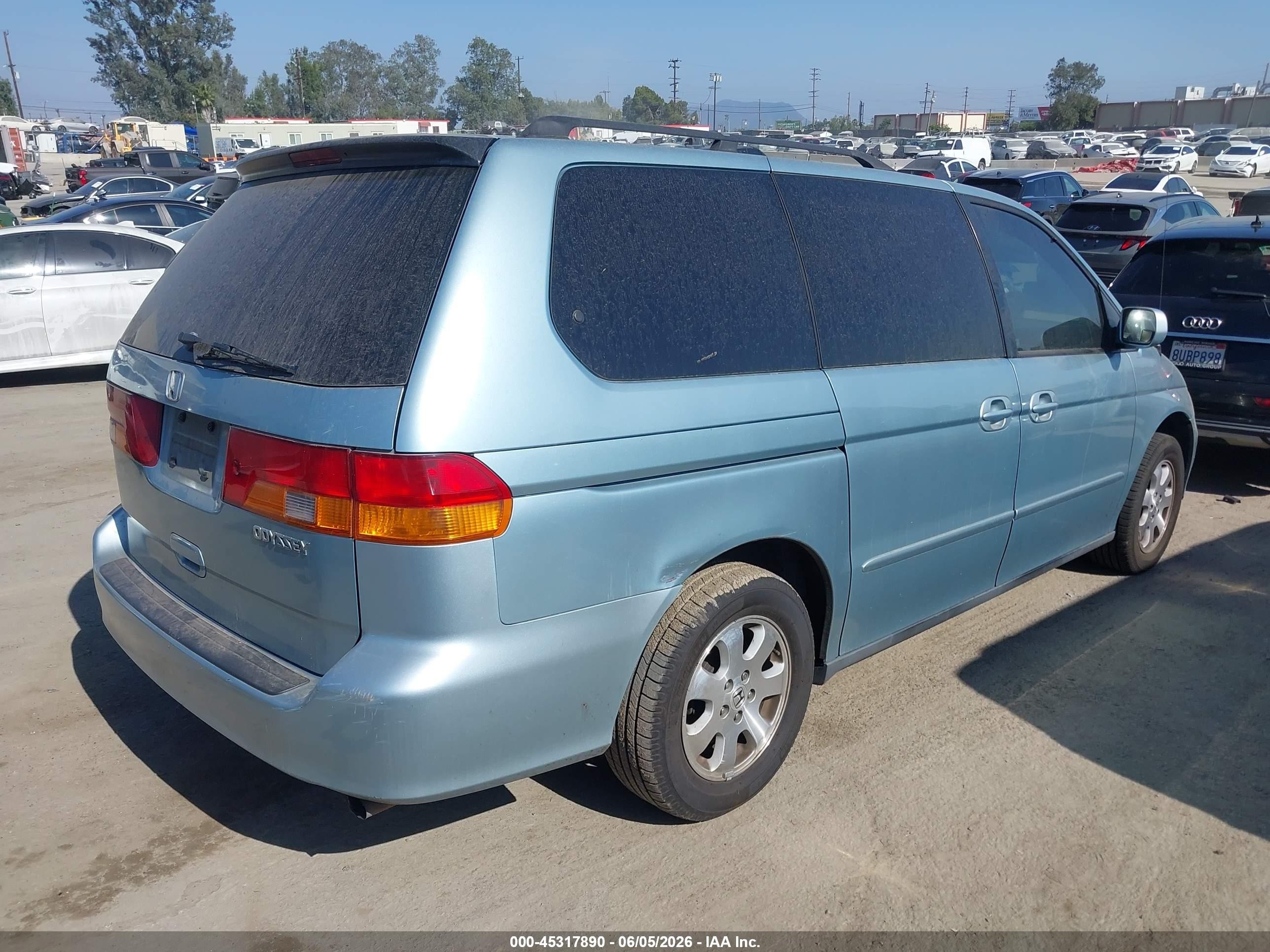 2004 Honda Odyssey Ex-l Light Blue vin: 5FNRL18914B031000