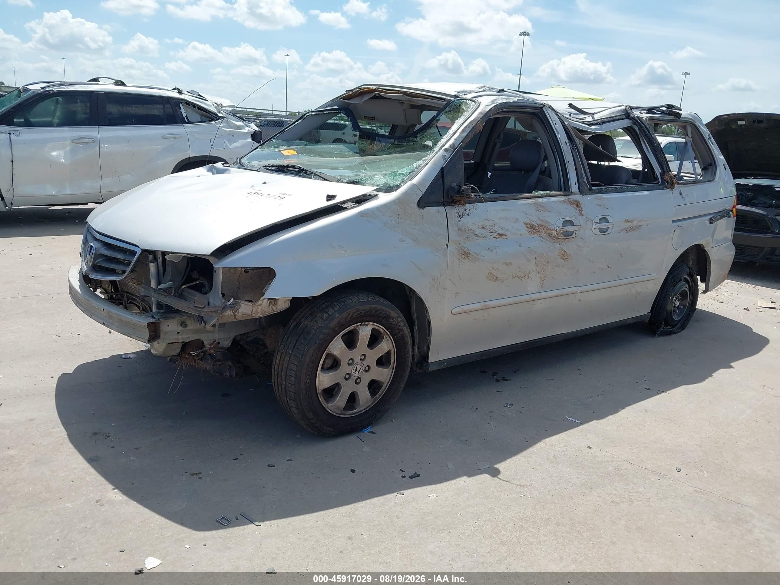 2002 Honda Odyssey Ex-l Silver vin: 5FNRL18942B037466
