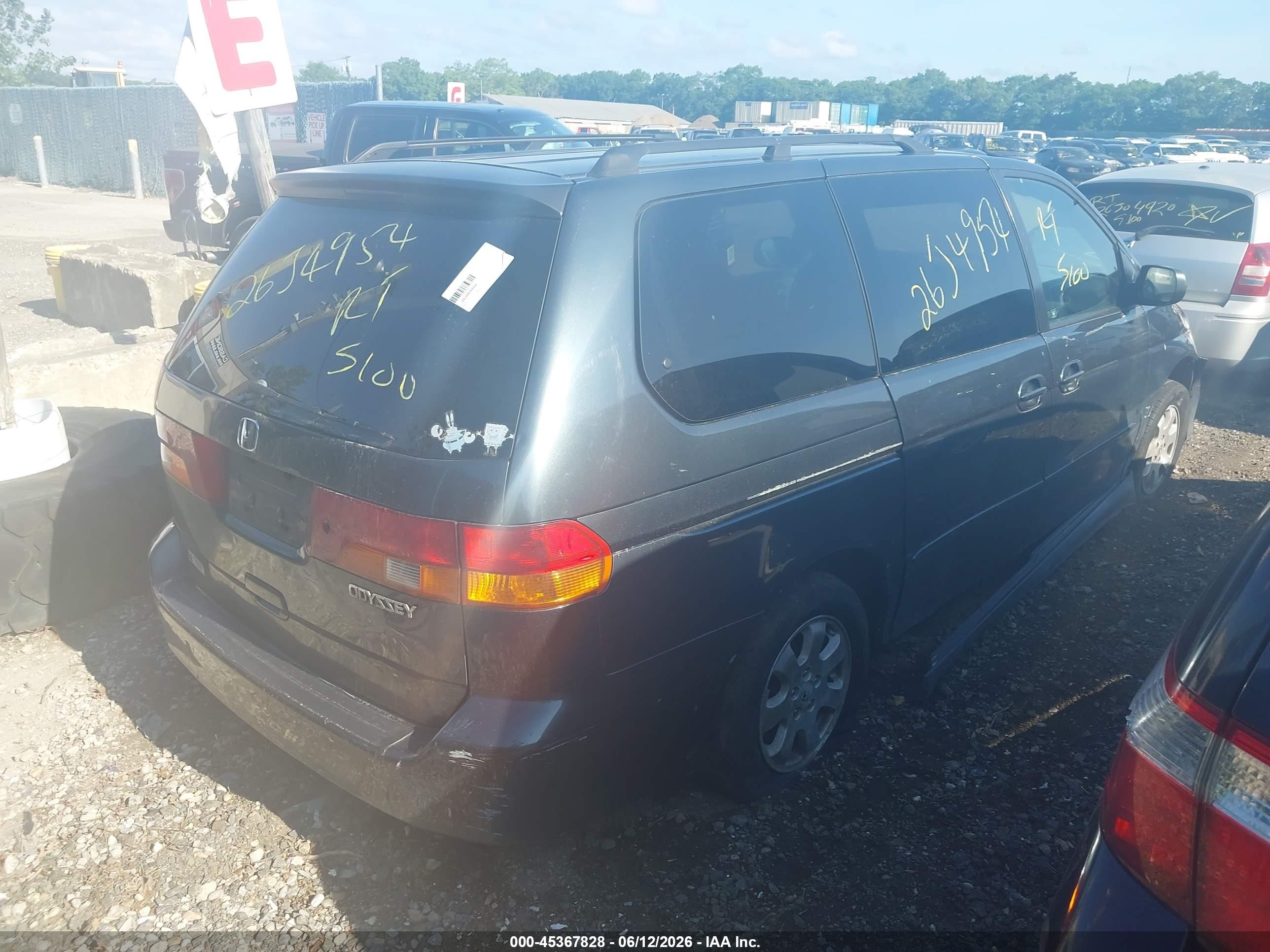 2003 Honda Odyssey Ex-l Gray vin: 5FNRL18943B019129