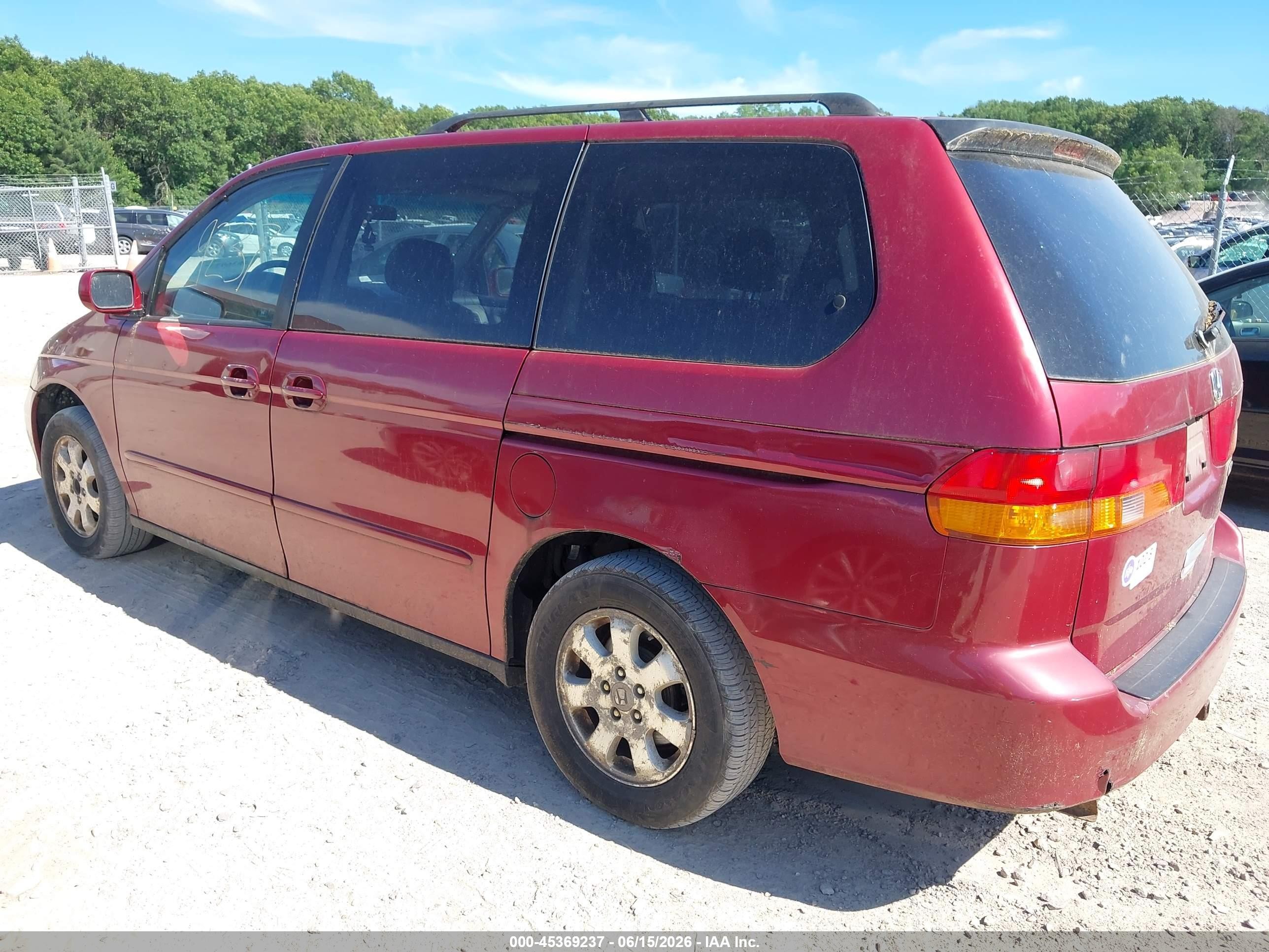 2003 Honda Odyssey Ex-l Red vin: 5FNRL18943B059968