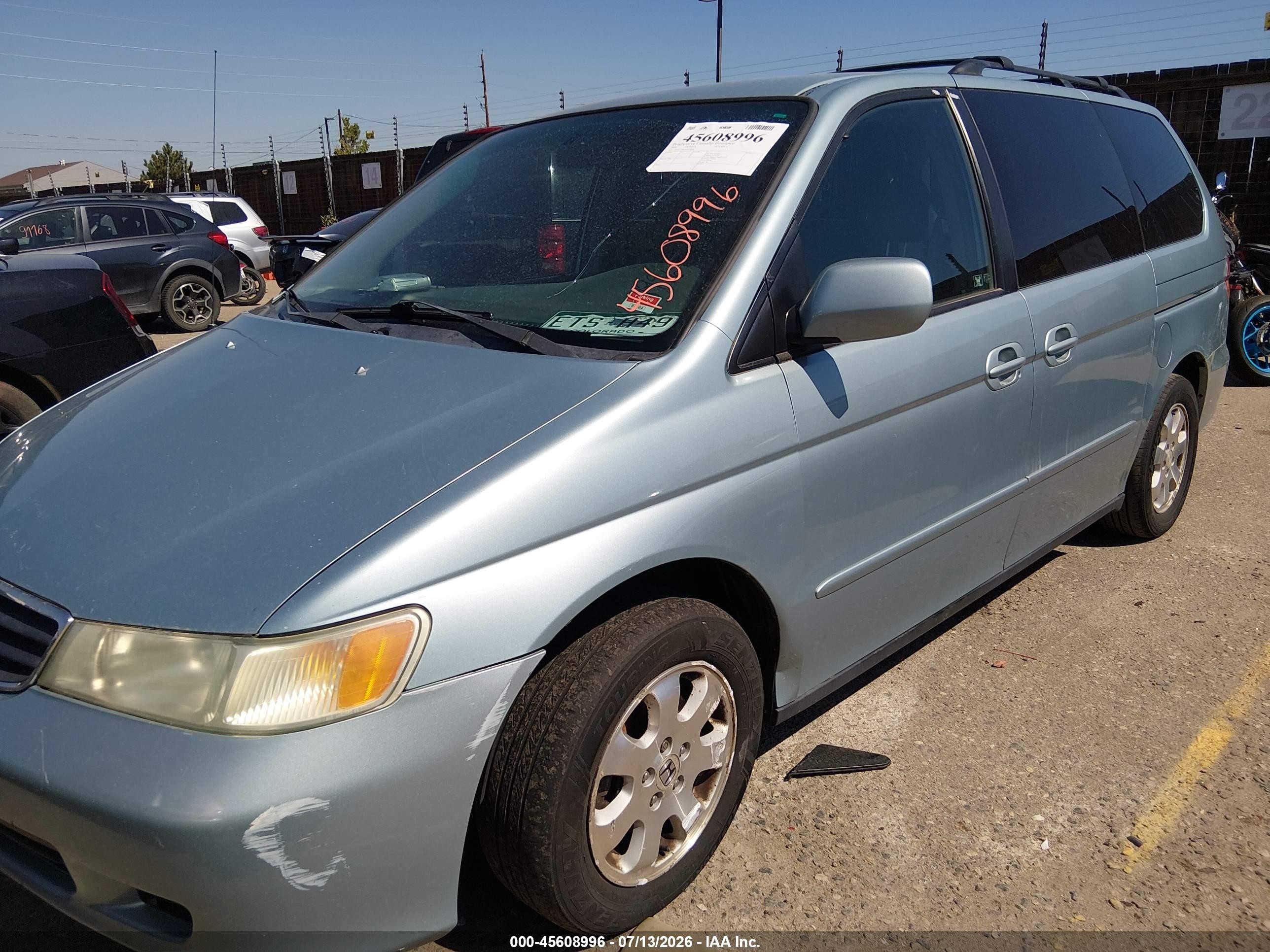2004 Honda Odyssey Ex-l Blue vin: 5FNRL18944B030066