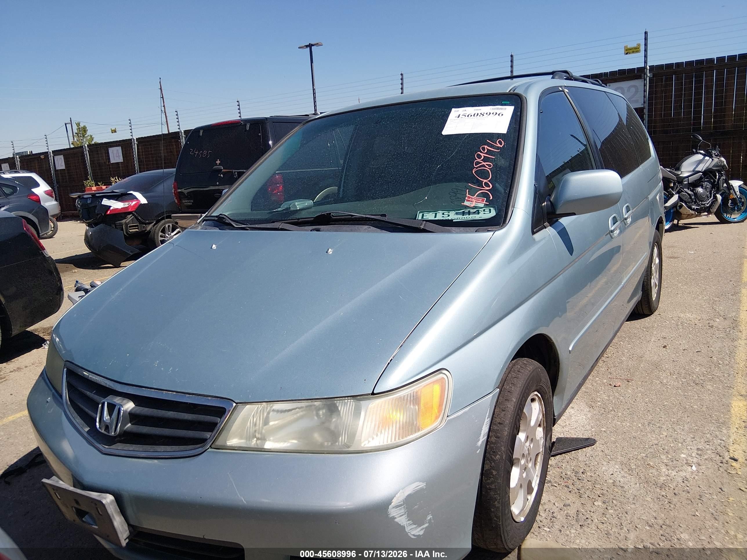 2004 Honda Odyssey Ex-l Blue vin: 5FNRL18944B030066