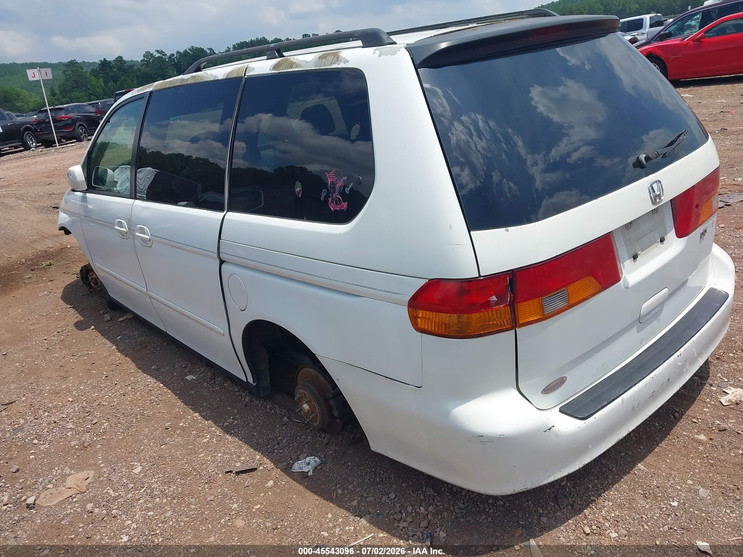 2002 Honda Odyssey Ex-l White vin: 5FNRL18952B029943