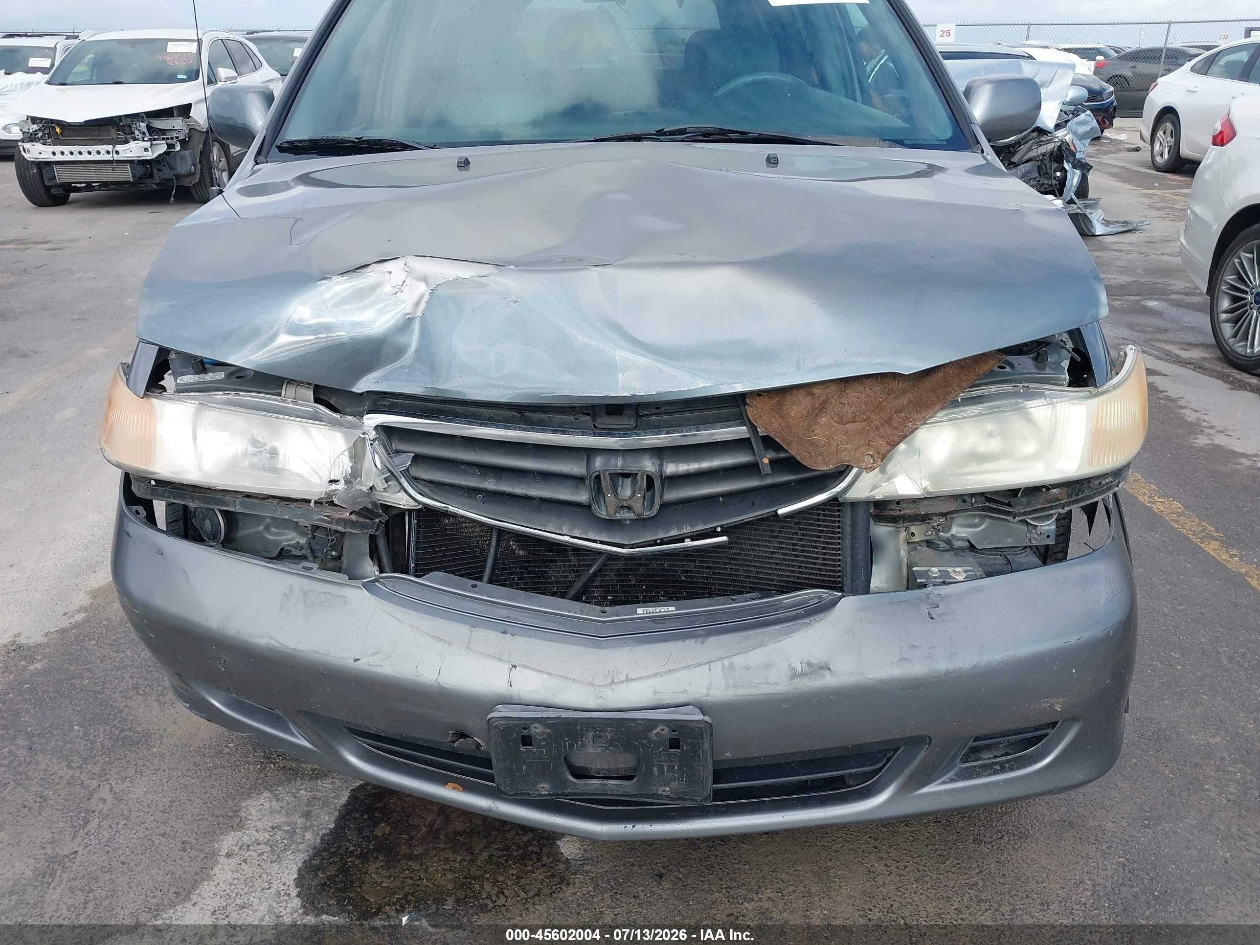 2002 Honda Odyssey Ex-l Gray vin: 5FNRL18952B041090