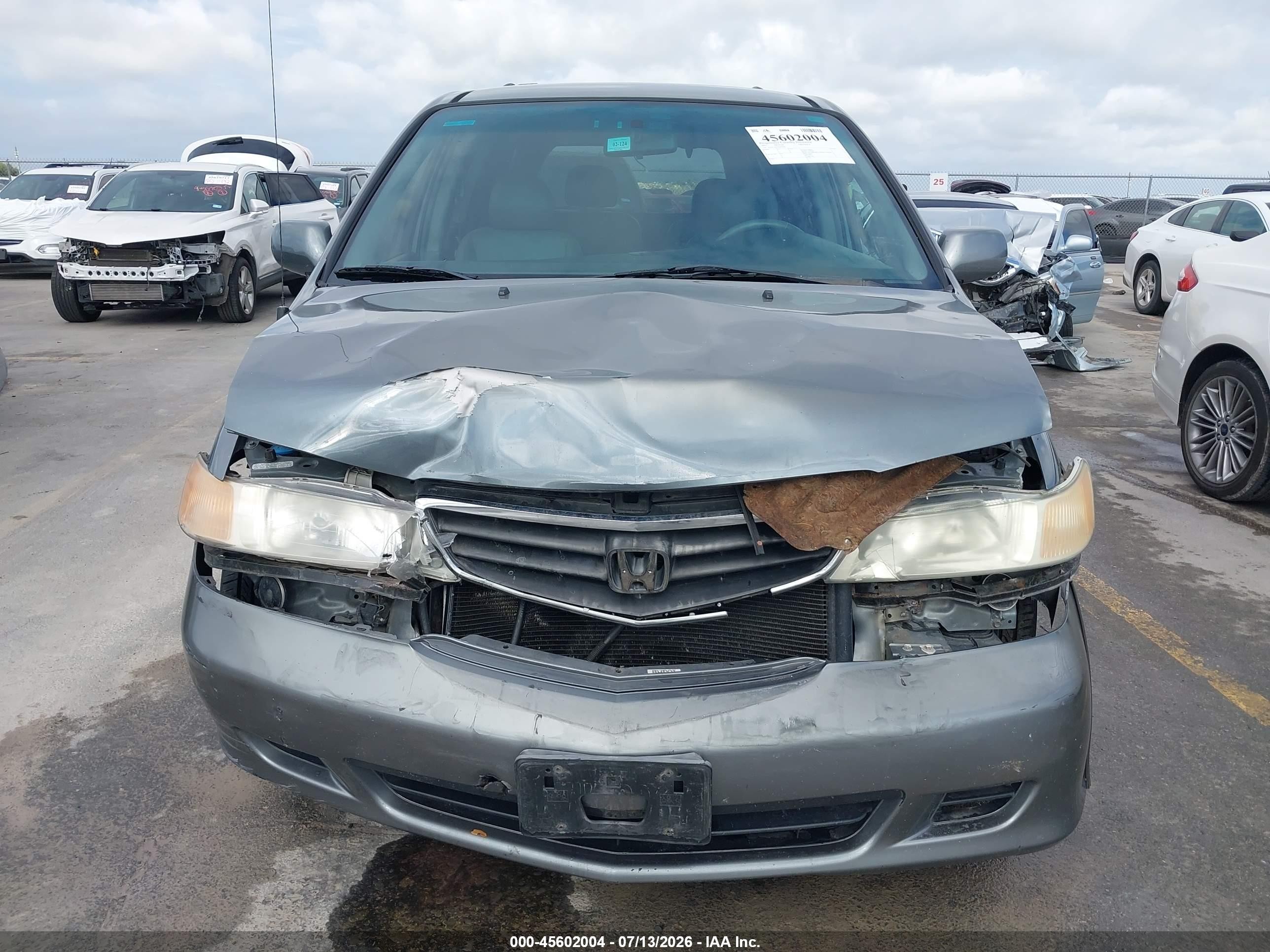 2002 Honda Odyssey Ex-l Gray vin: 5FNRL18952B041090