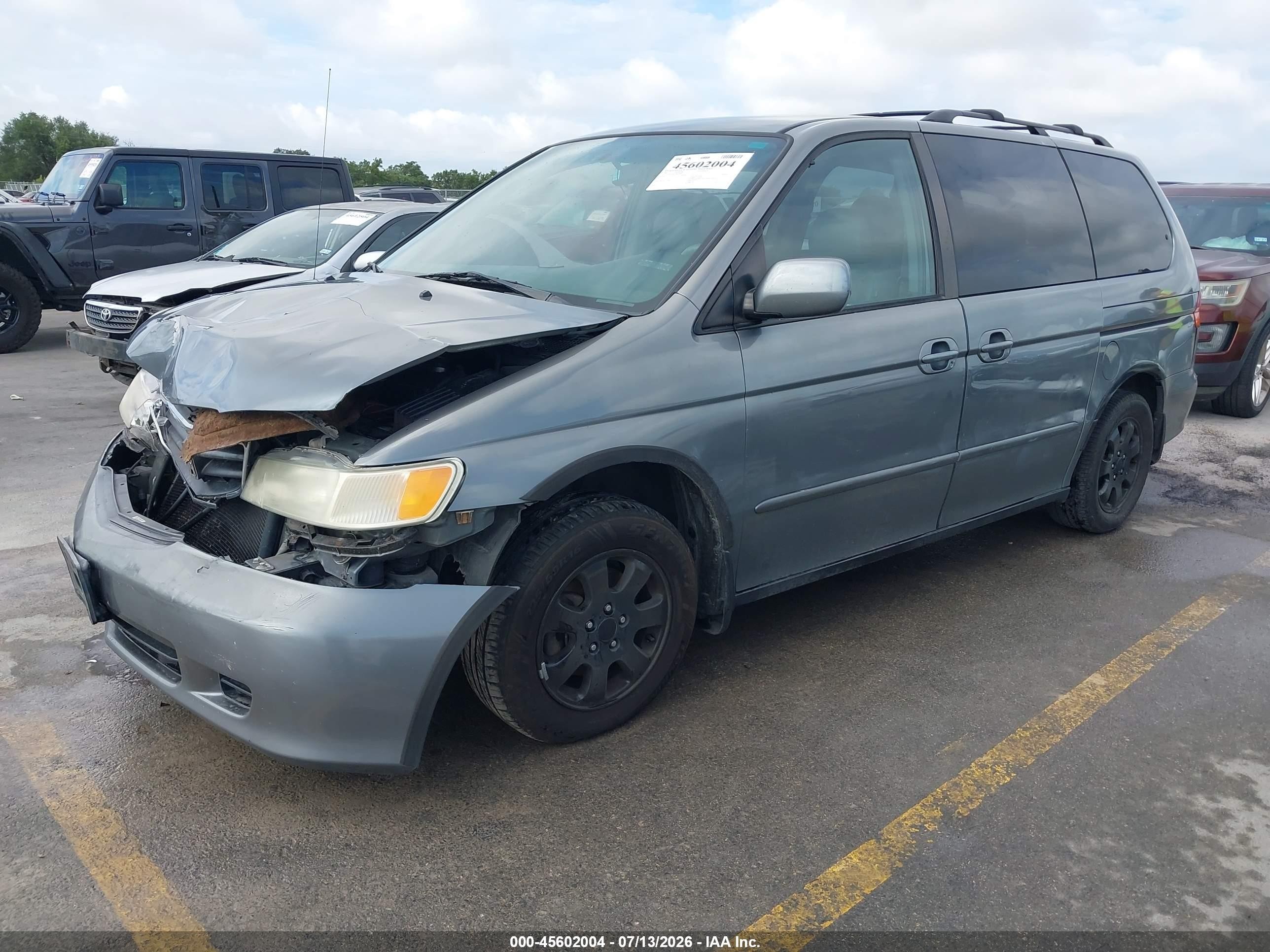 2002 Honda Odyssey Ex-l Gray vin: 5FNRL18952B041090