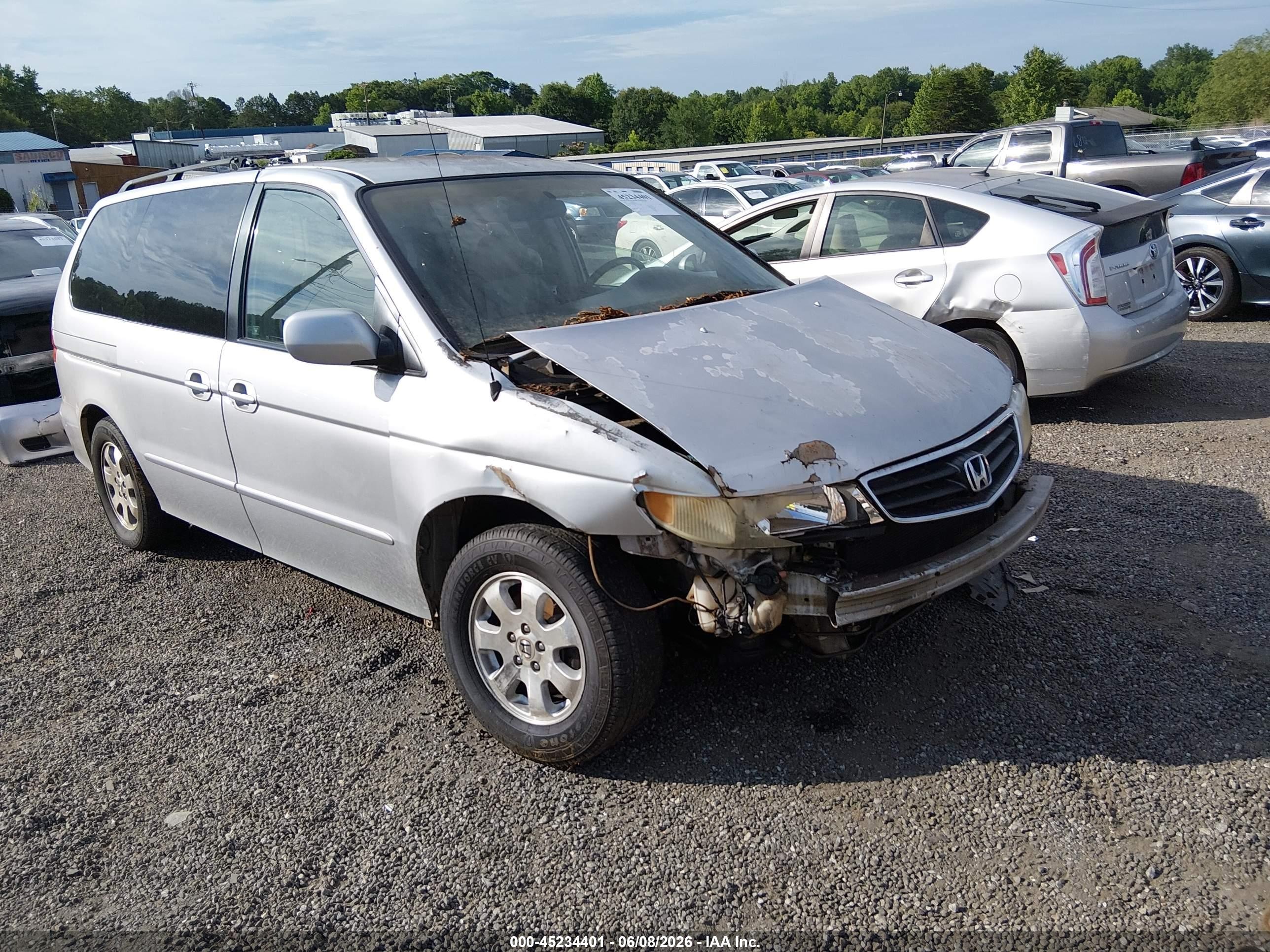 2002 Honda Odyssey Ex-l Silver vin: 5FNRL18952B055412