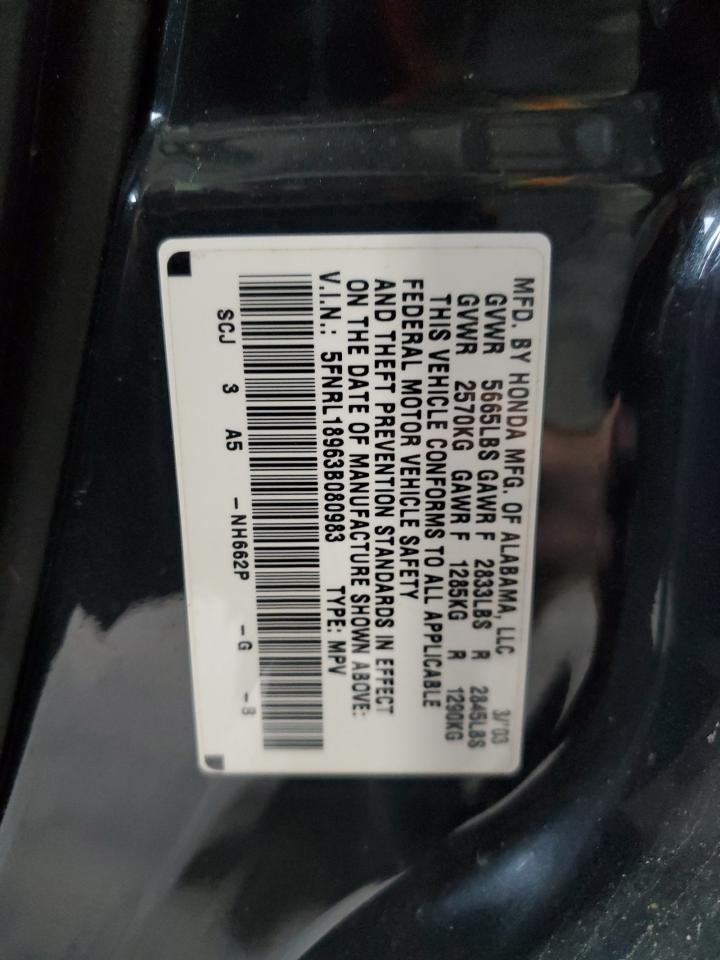 2003 Honda Odyssey Exl Charcoal vin: 5FNRL18963B080983