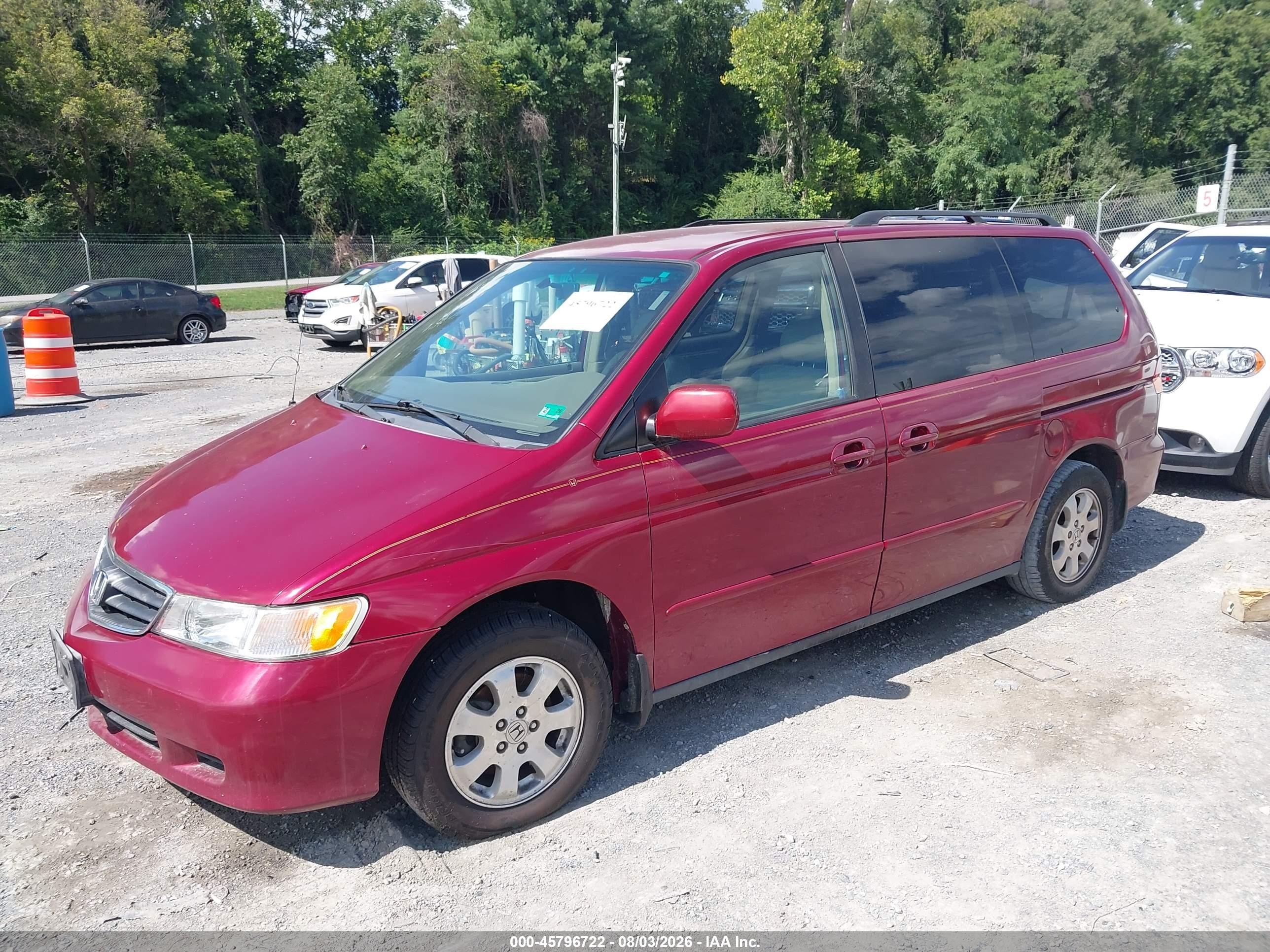 2004 Honda Odyssey Ex-l Red vin: 5FNRL18974B021703