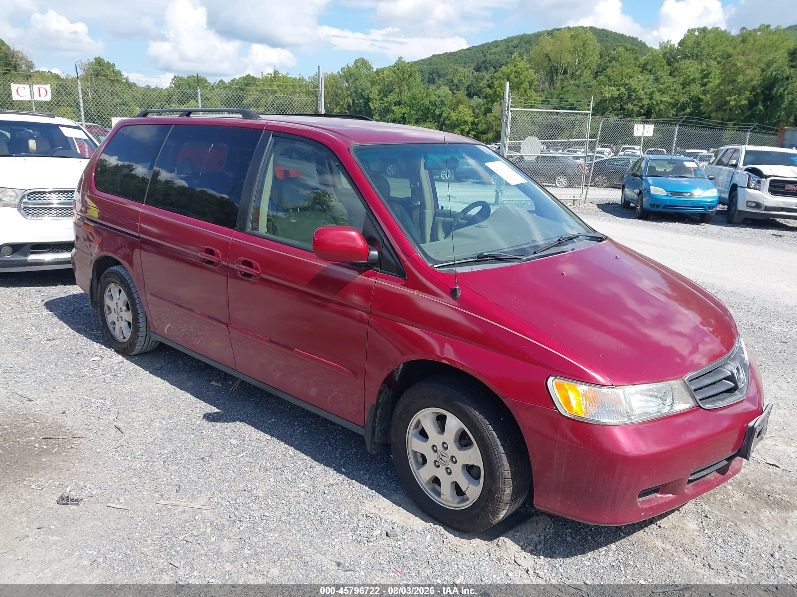 2004 Honda Odyssey Ex-l Red vin: 5FNRL18974B021703