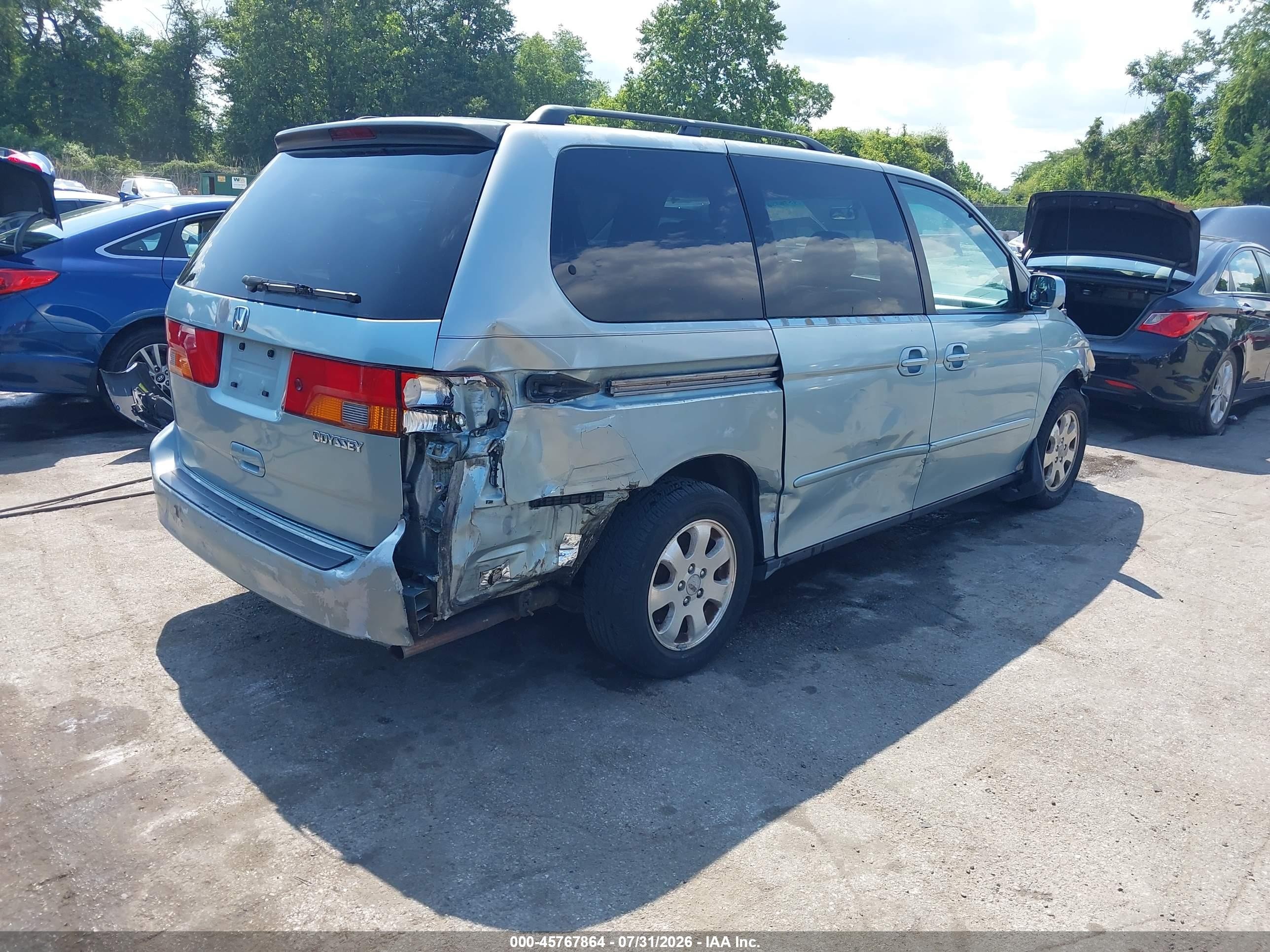 2003 Honda Odyssey Ex-l Light Blue vin: 5FNRL18983B098806