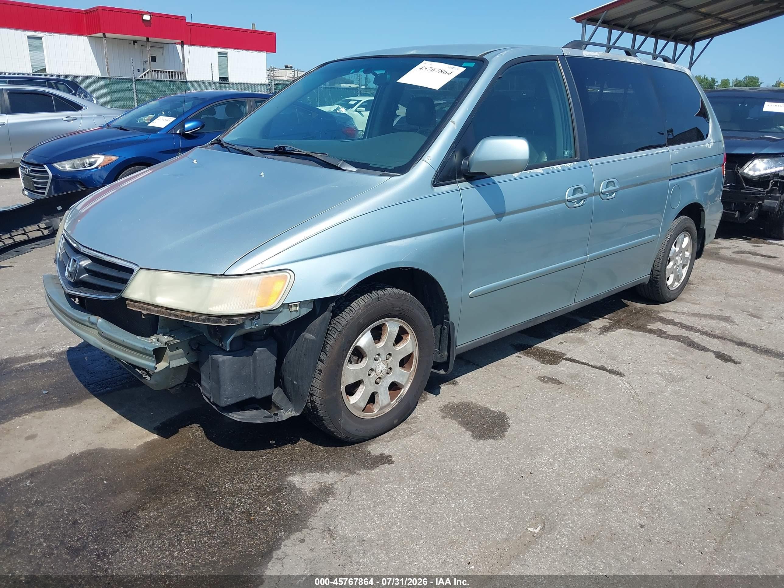 2003 Honda Odyssey Ex-l Light Blue vin: 5FNRL18983B098806