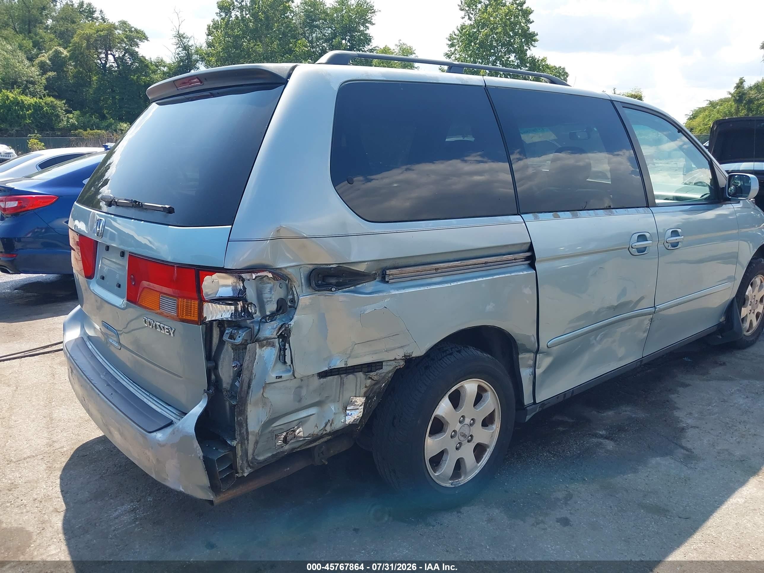 2003 Honda Odyssey Ex-l Light Blue vin: 5FNRL18983B098806