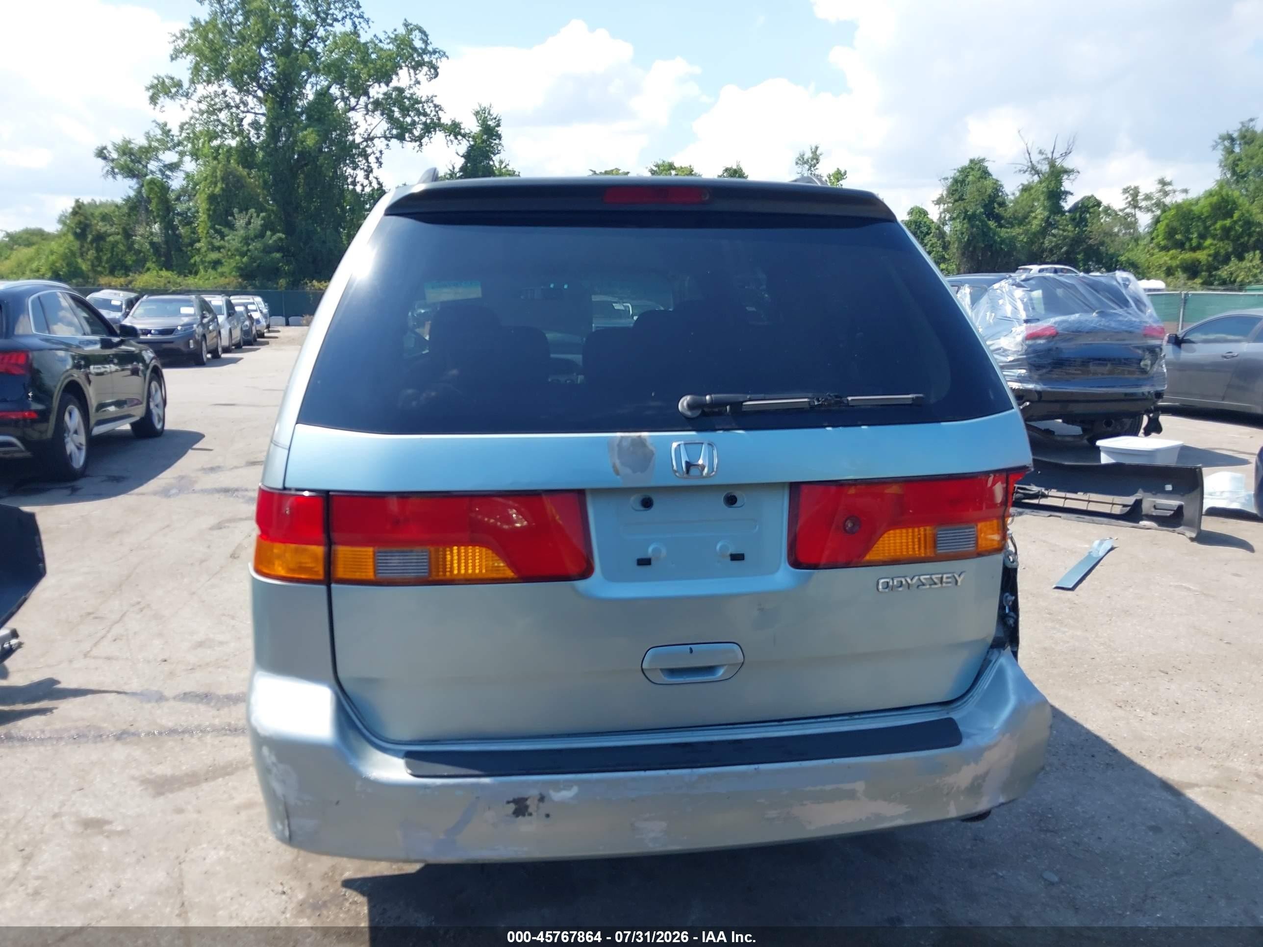 2003 Honda Odyssey Ex-l Light Blue vin: 5FNRL18983B098806