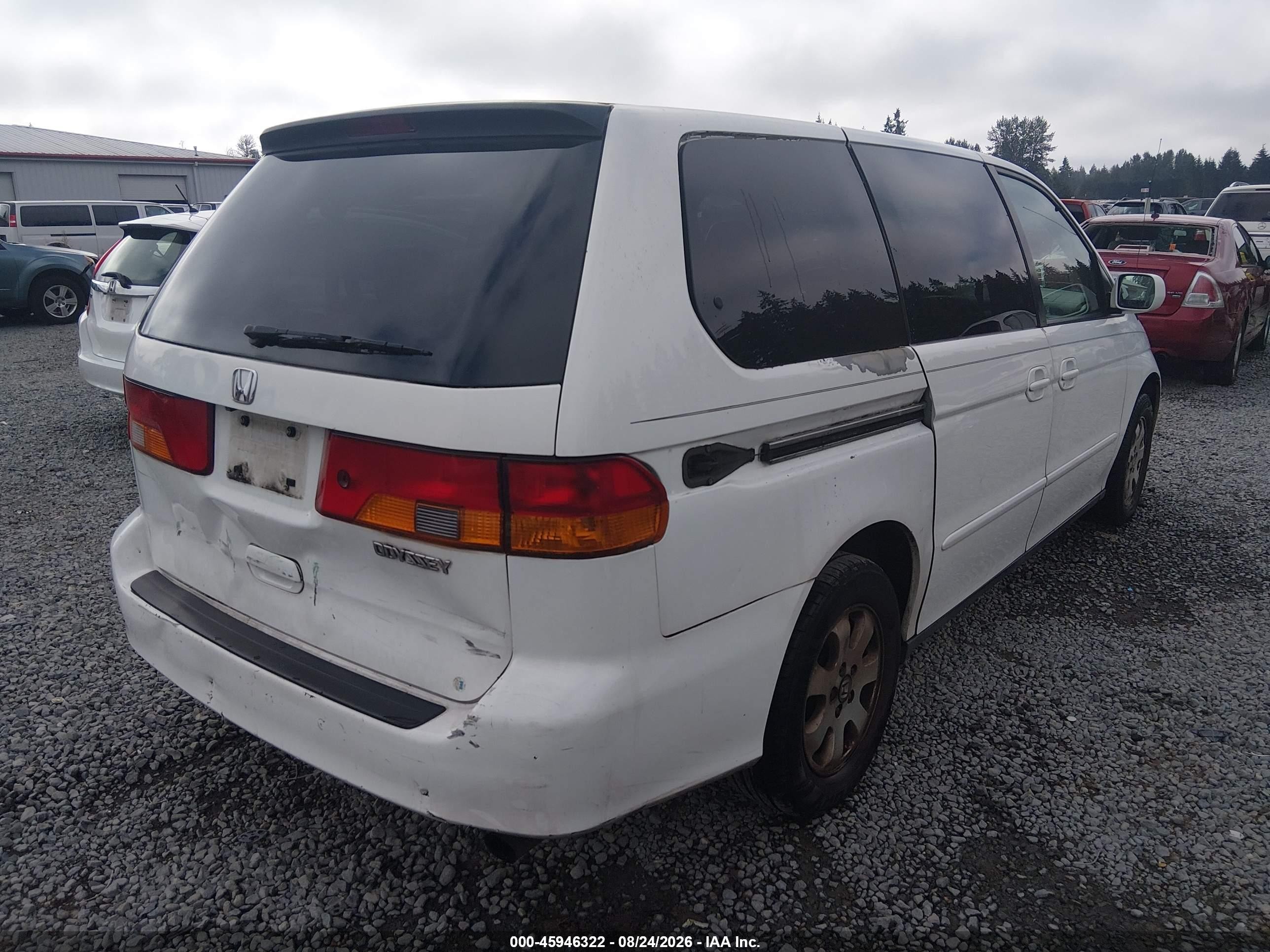 2004 Honda Odyssey Ex-l White vin: 5FNRL18984B016090