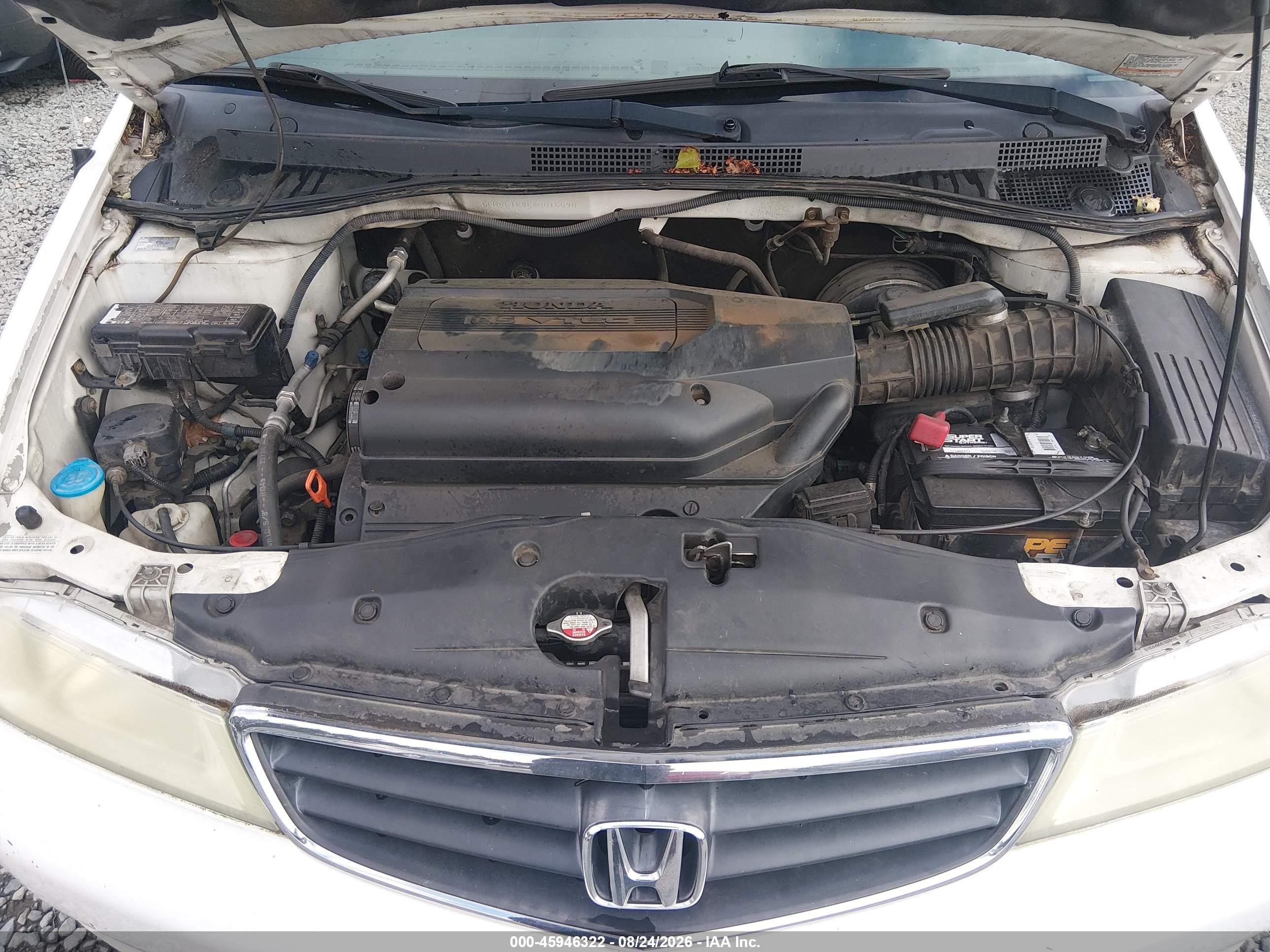 2004 Honda Odyssey Ex-l White vin: 5FNRL18984B016090