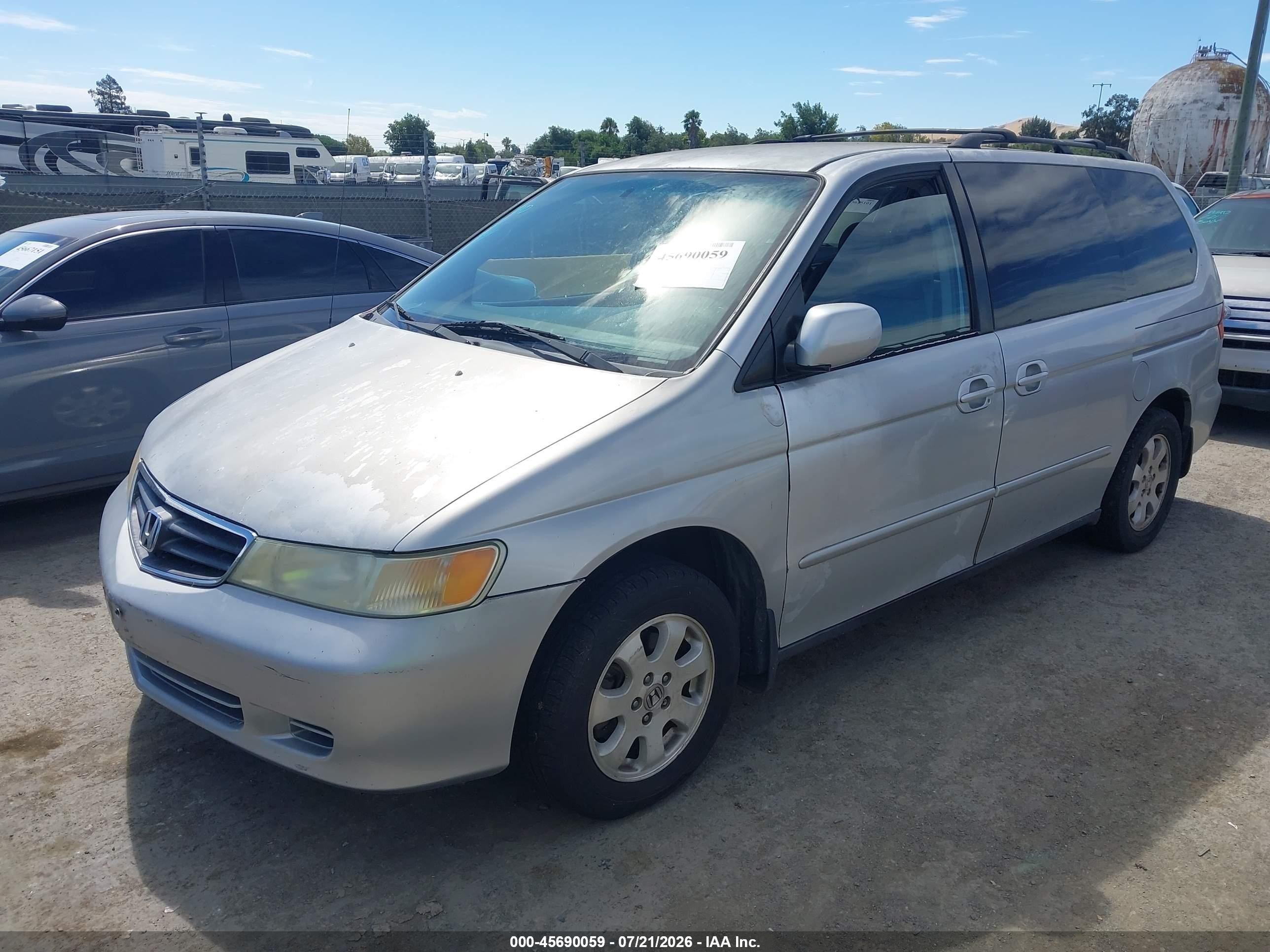 2003 Honda Odyssey Ex-l Gray vin: 5FNRL189X3B016316