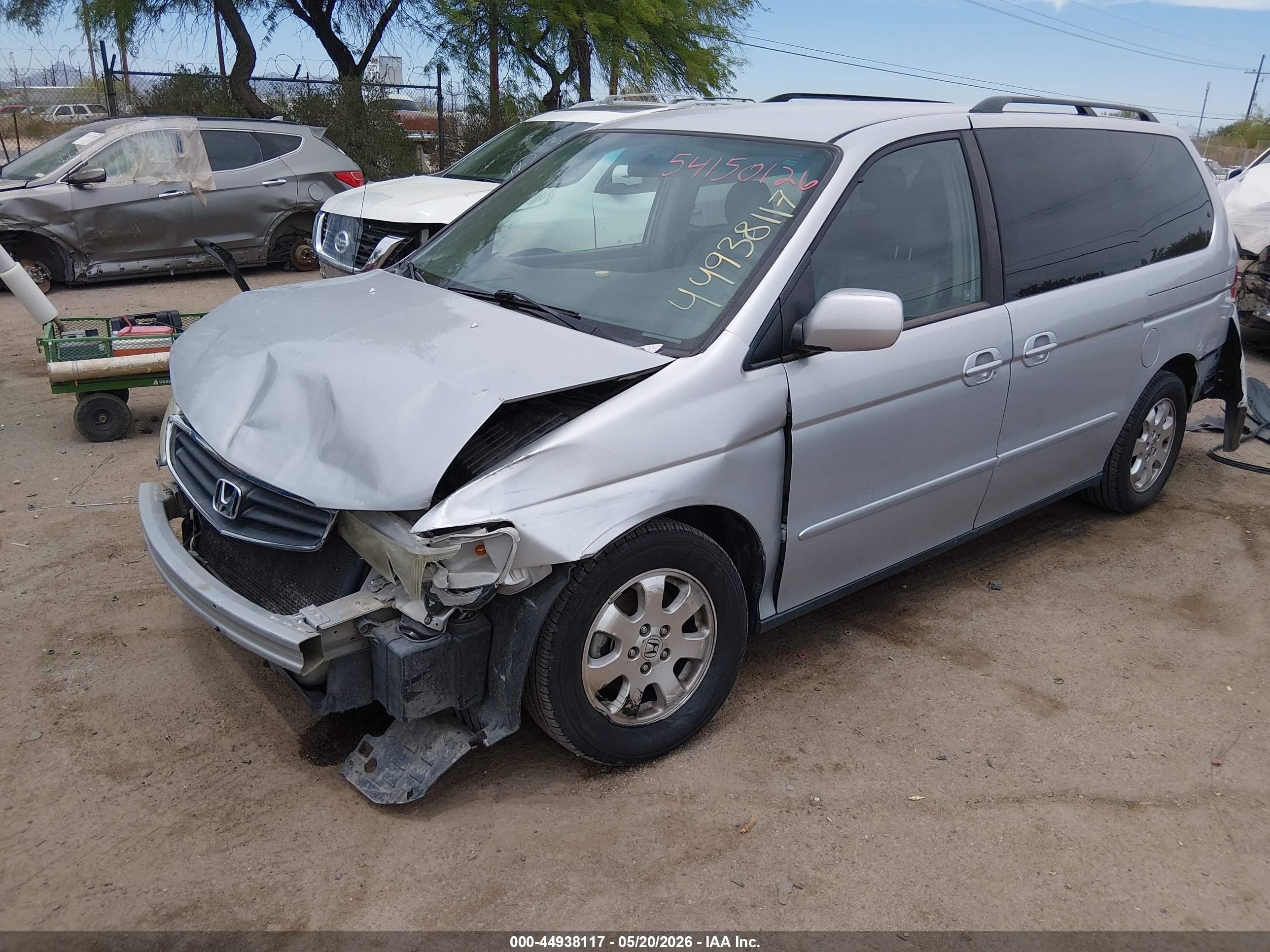 2004 Honda Odyssey Ex-l Silver vin: 5FNRL189X4B041248