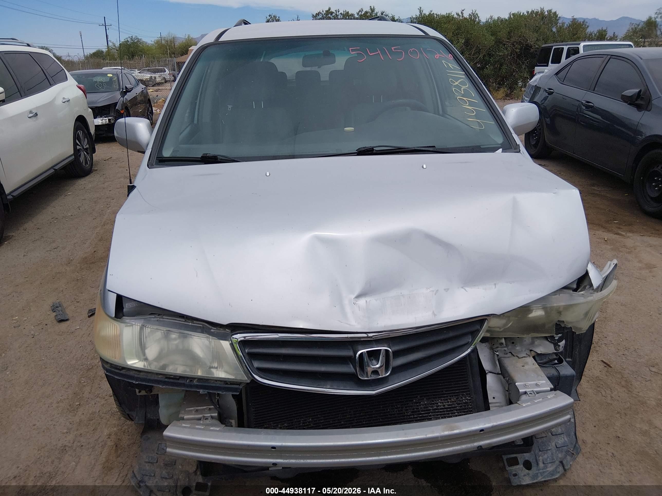 2004 Honda Odyssey Ex-l Silver vin: 5FNRL189X4B041248