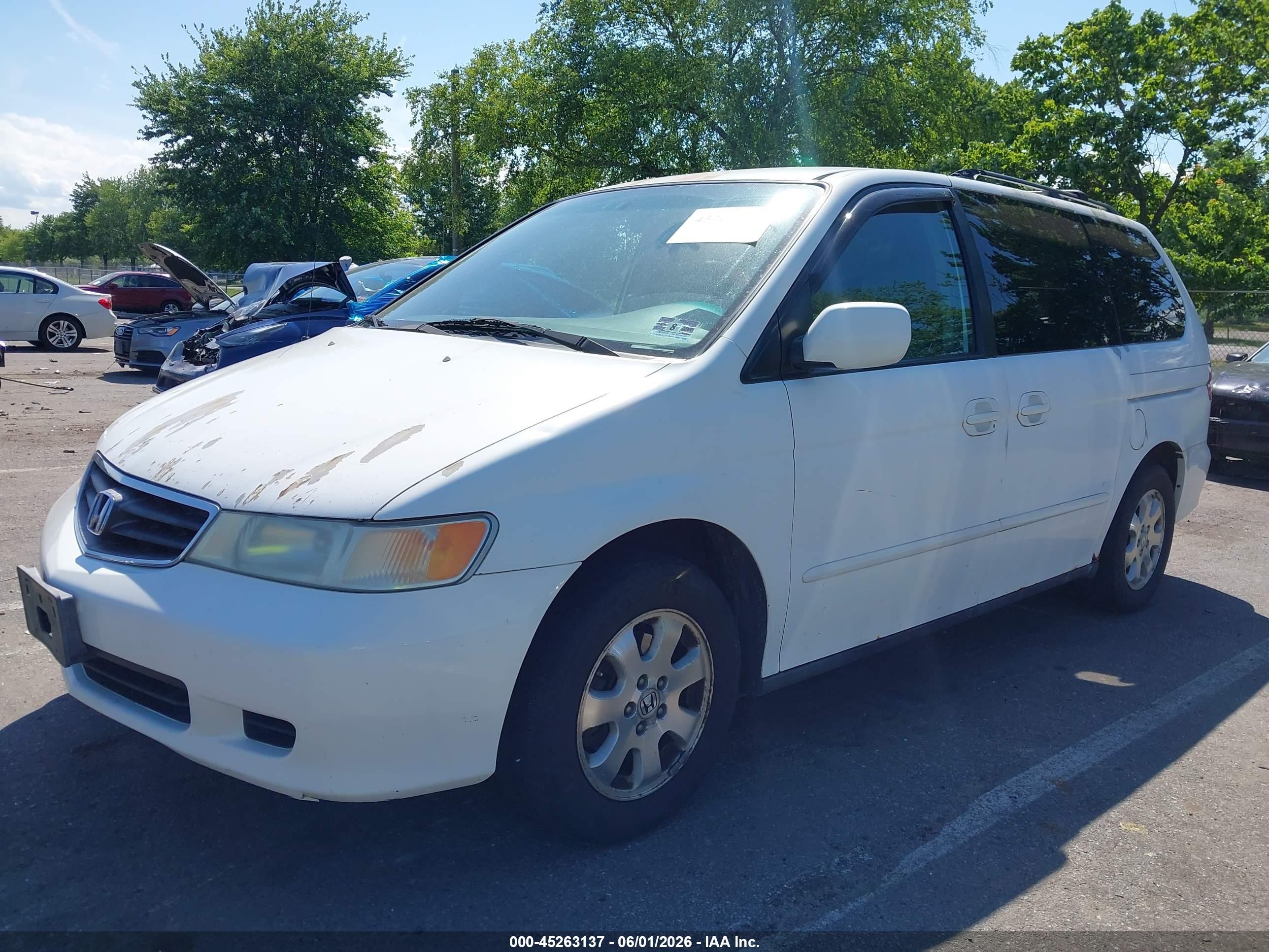2004 Honda Odyssey Ex-l White vin: 5FNRL189X4B092944