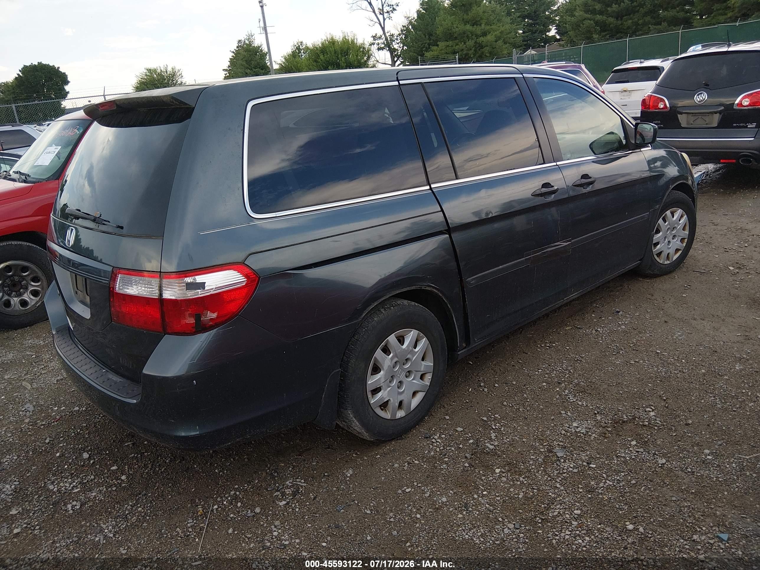 2006 Honda Odyssey Lx Gray vin: 5FNRL38206B079766