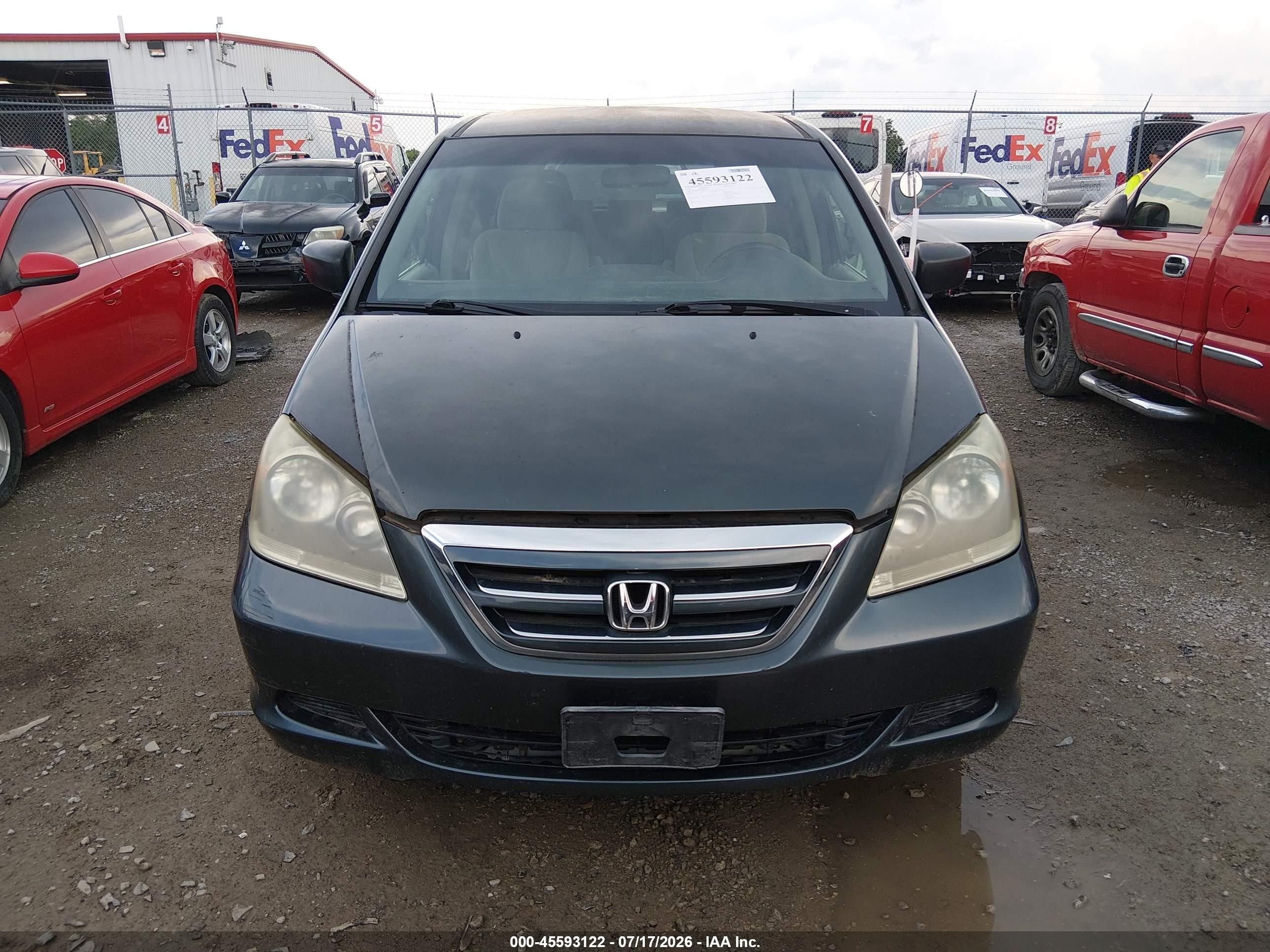 2006 Honda Odyssey Lx Gray vin: 5FNRL38206B079766