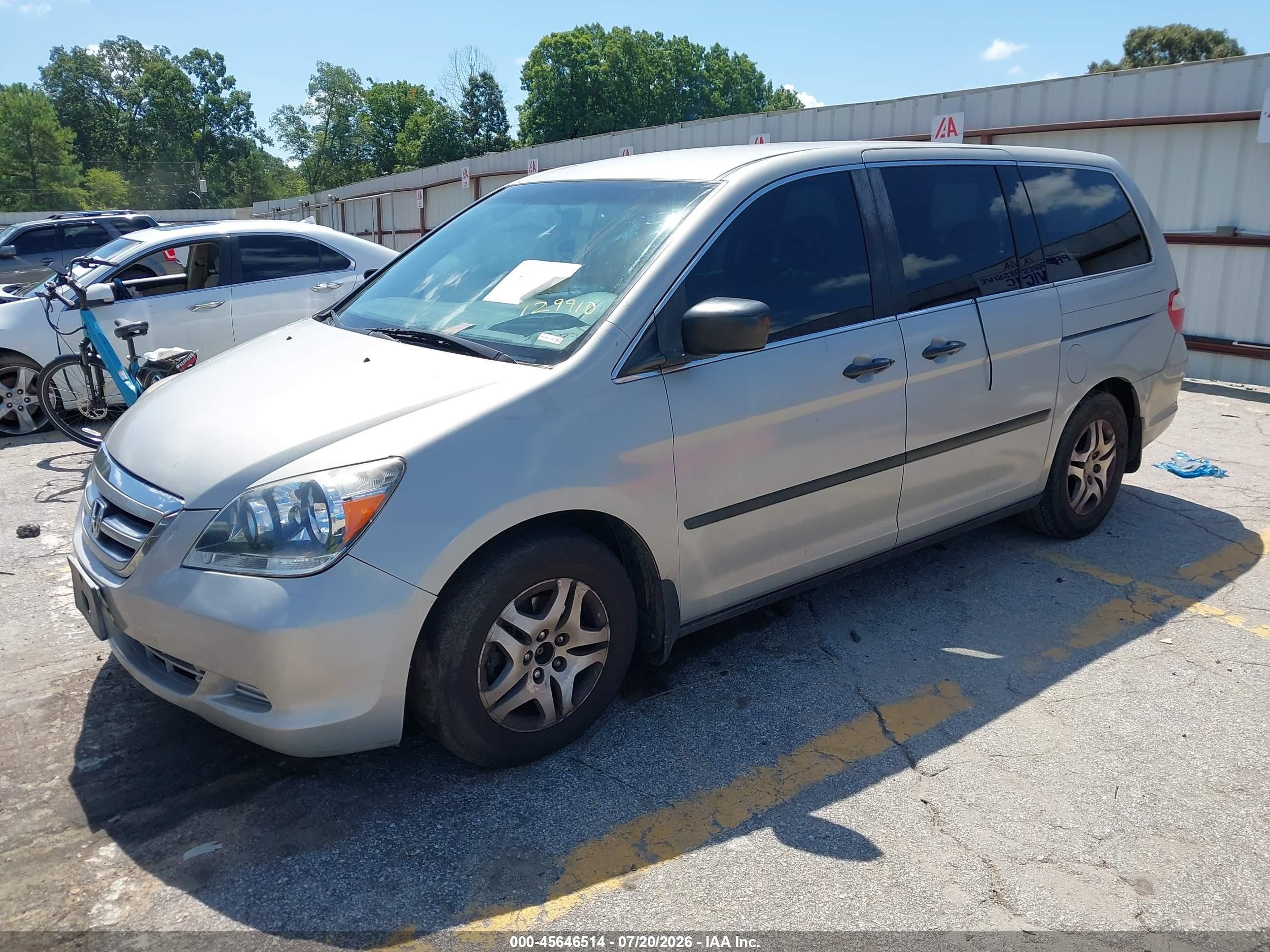 2007 Honda Odyssey Lx Silver vin: 5FNRL38207B129910